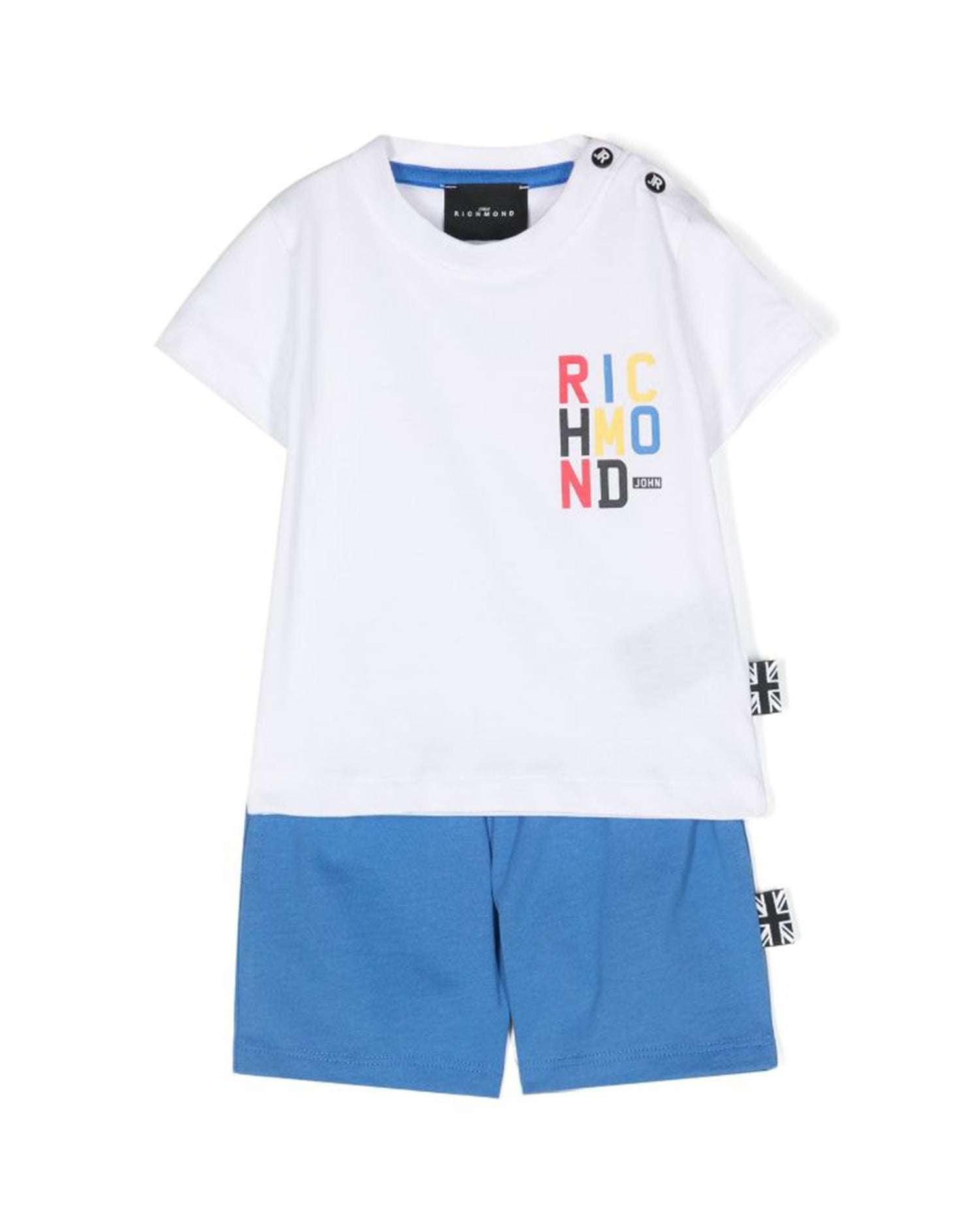 John Richmond kids Completo t-shirt con logo e bermuda sconto