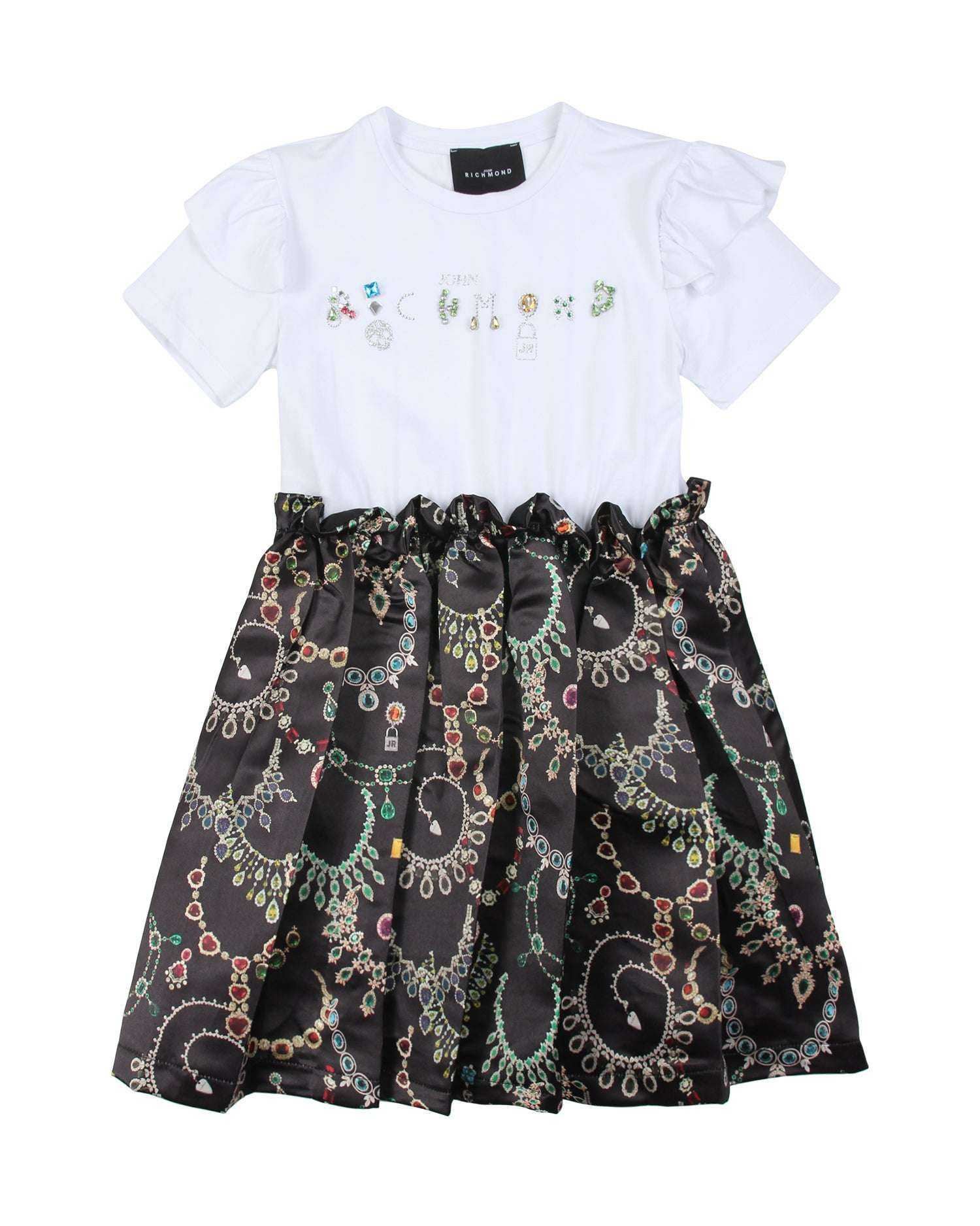 John Richmond kids Abito con gonna a fantasia gioiello sconto