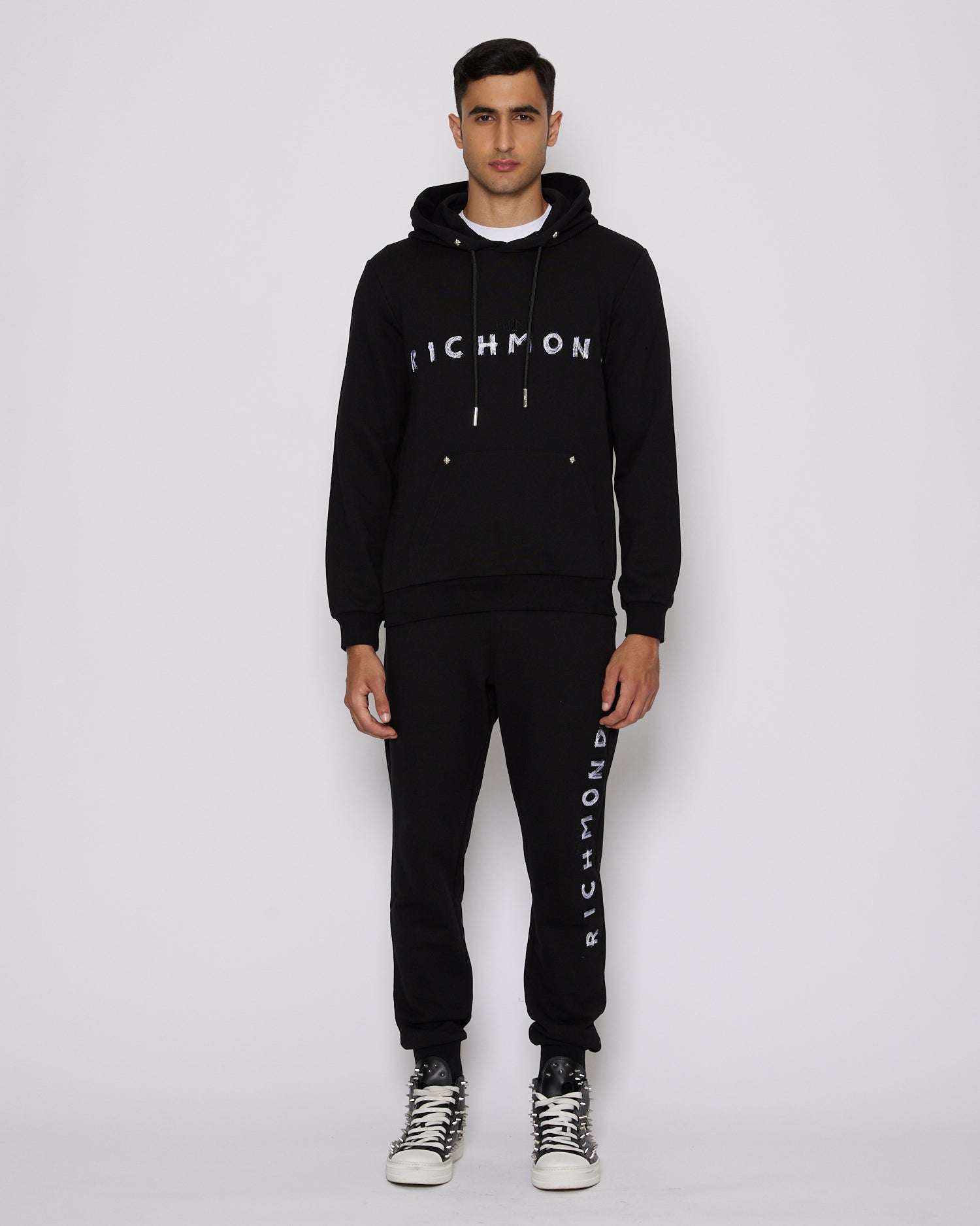 John Richmond Pantaloni da jogging con logo JR sul davanti sconto