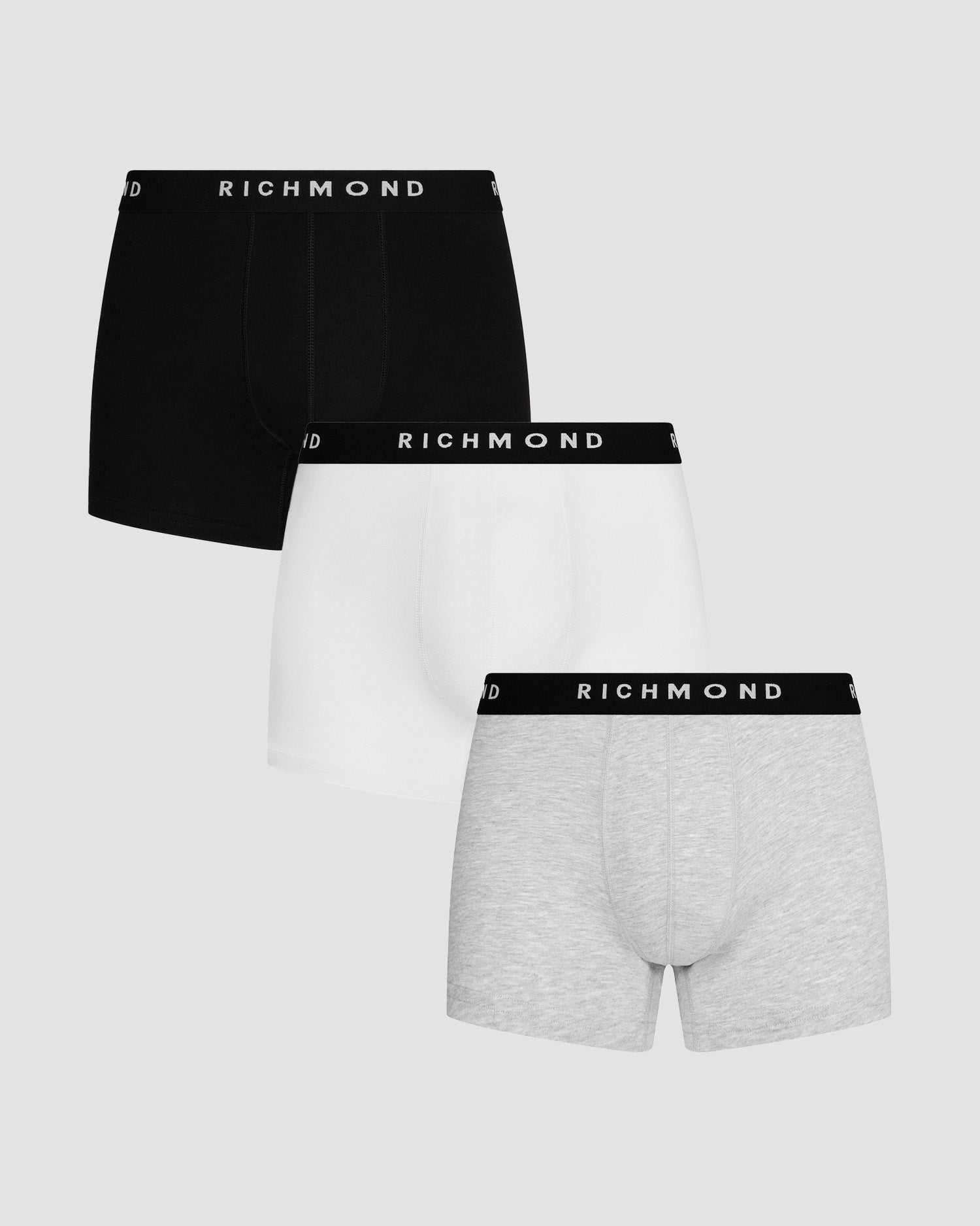 Richmondunderwear Tripack boxer tricolor vita bassa in cotone pettinato sconto