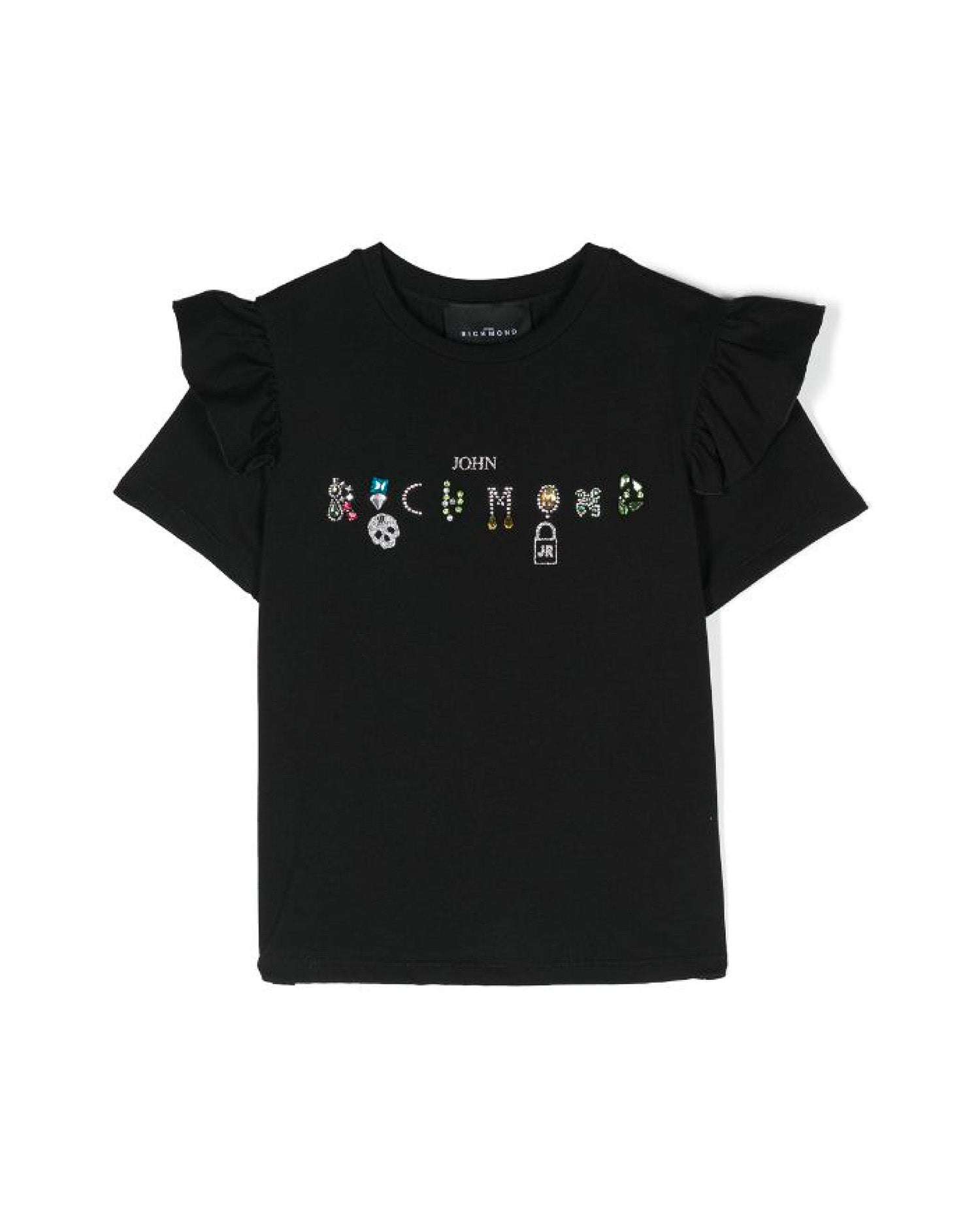 John Richmond kids T-shirt con logo sul davanti sconto