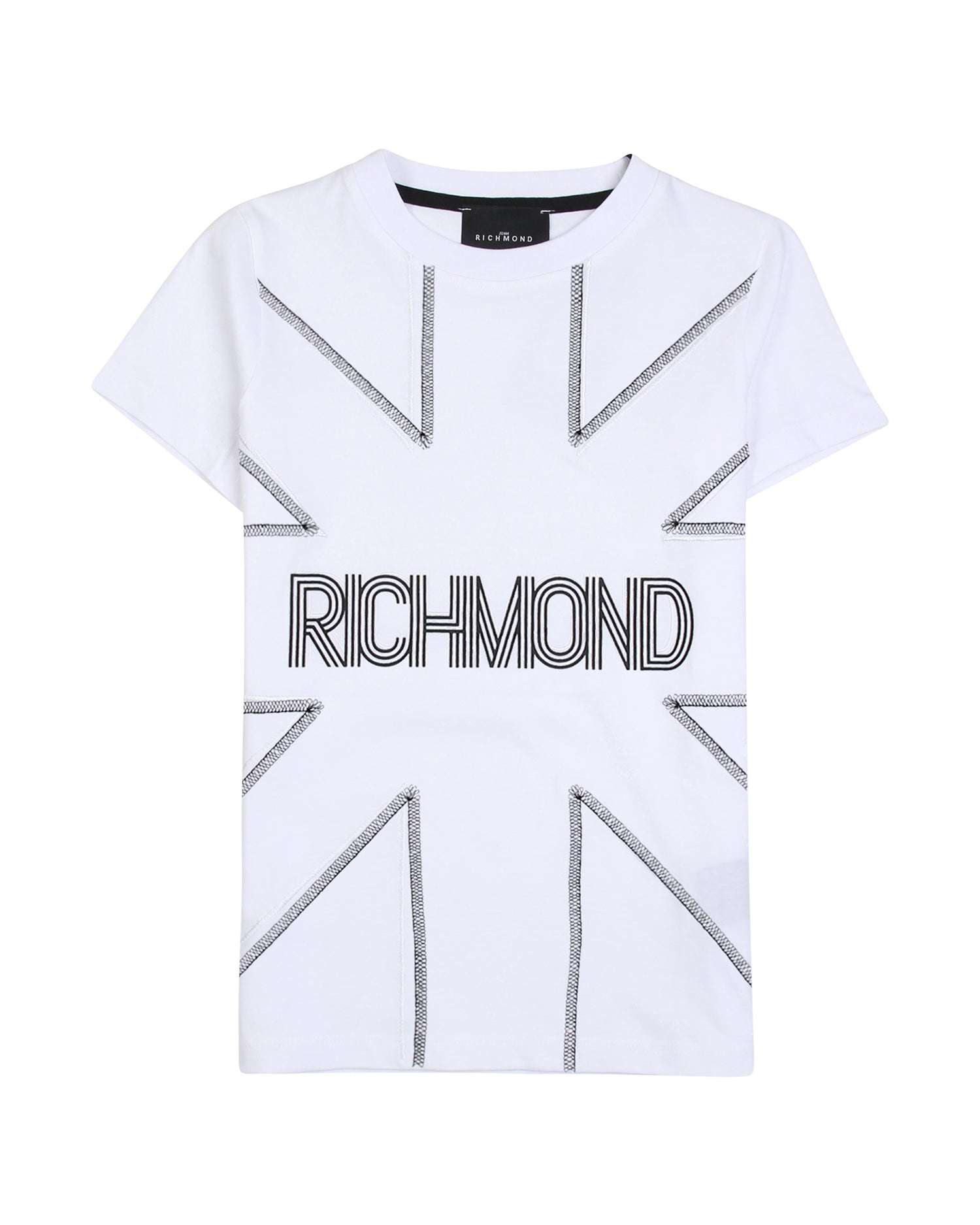 John Richmond kids T-shirt con logo sul davanti sconto