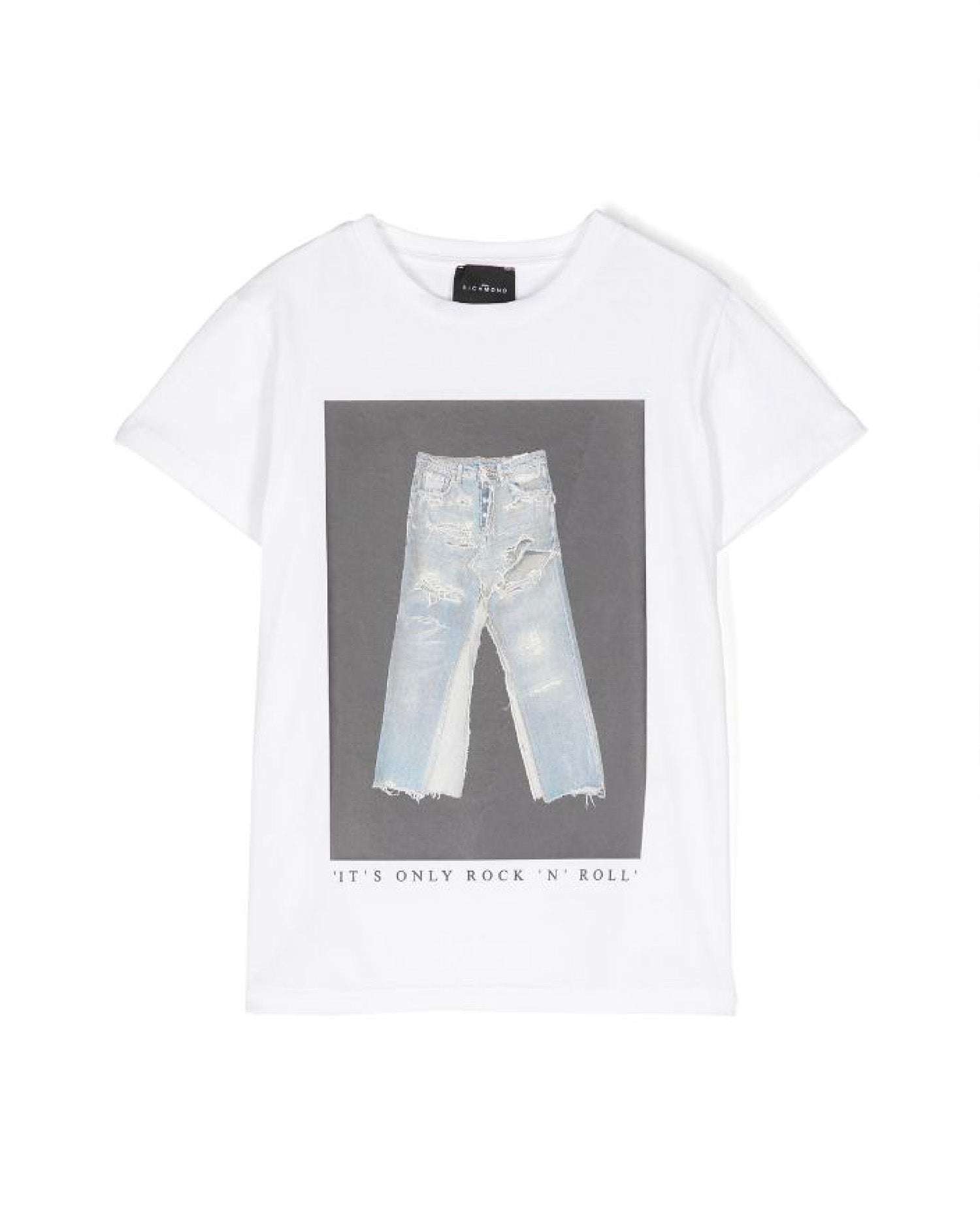 John Richmond kids T-shirt con grafica sul davanti e sul retro sconto