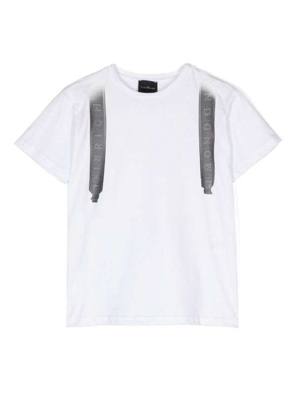 John Richmond kids T-shirt con stampa sul davanti e sul retro sconto