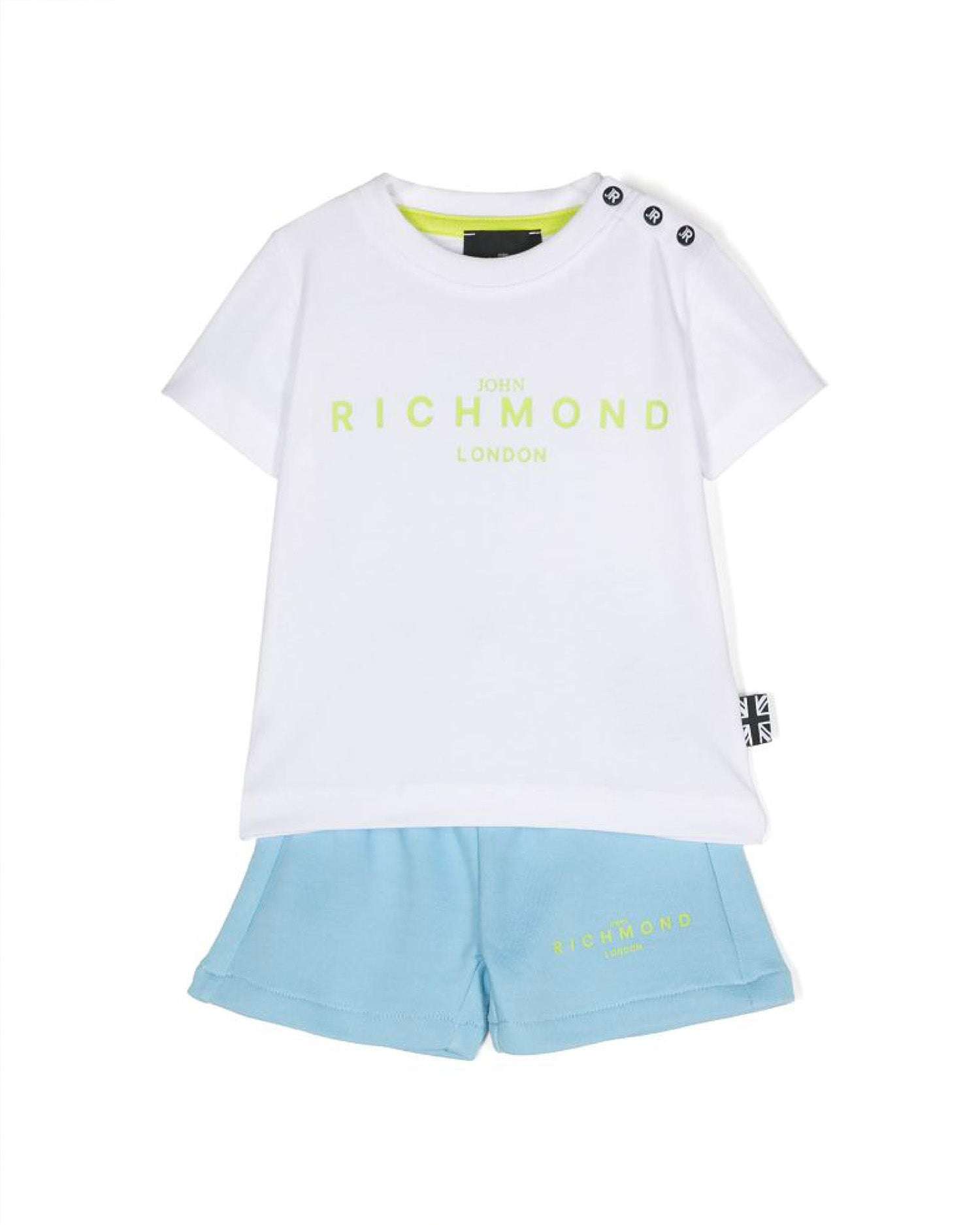 John Richmond kids Completo t-shirt con logo e bermuda sconto