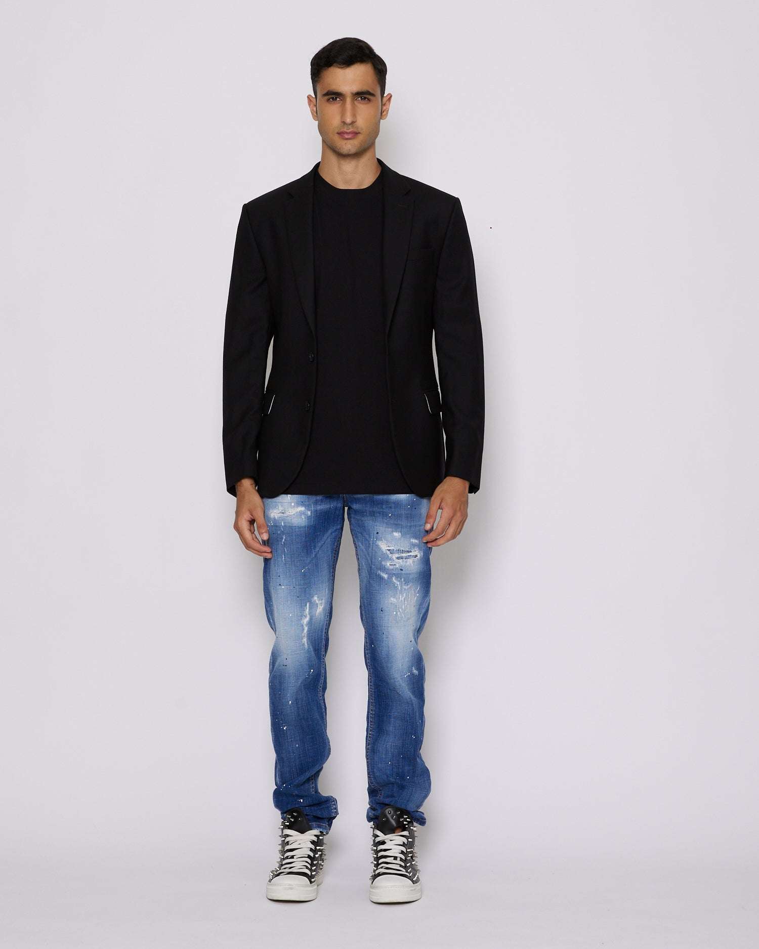 John Richmond Jeans slim con strappi sul davanti sconto