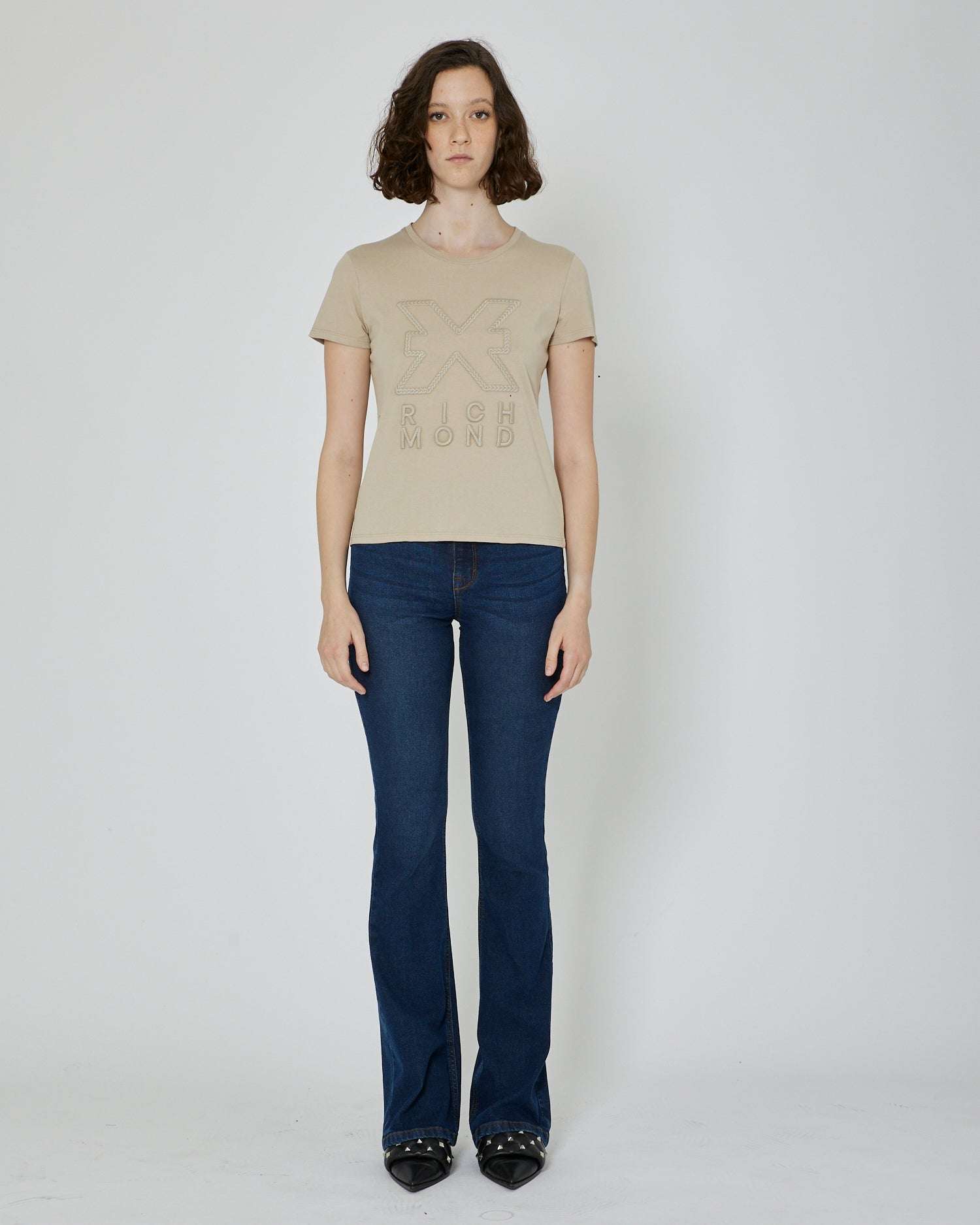 John Richmond T-shirt con stampa applicata sul davanti sconto