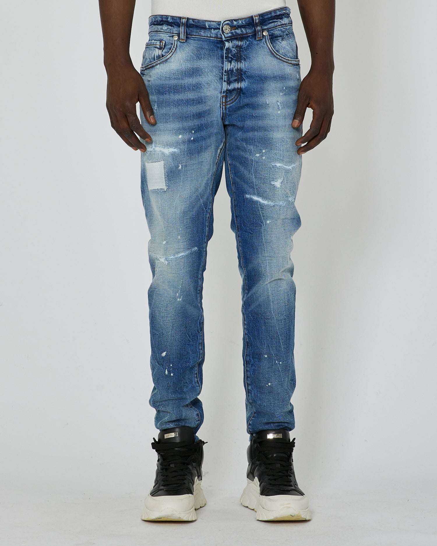 John Richmond Jeans slim lavaggio chiaro sconto