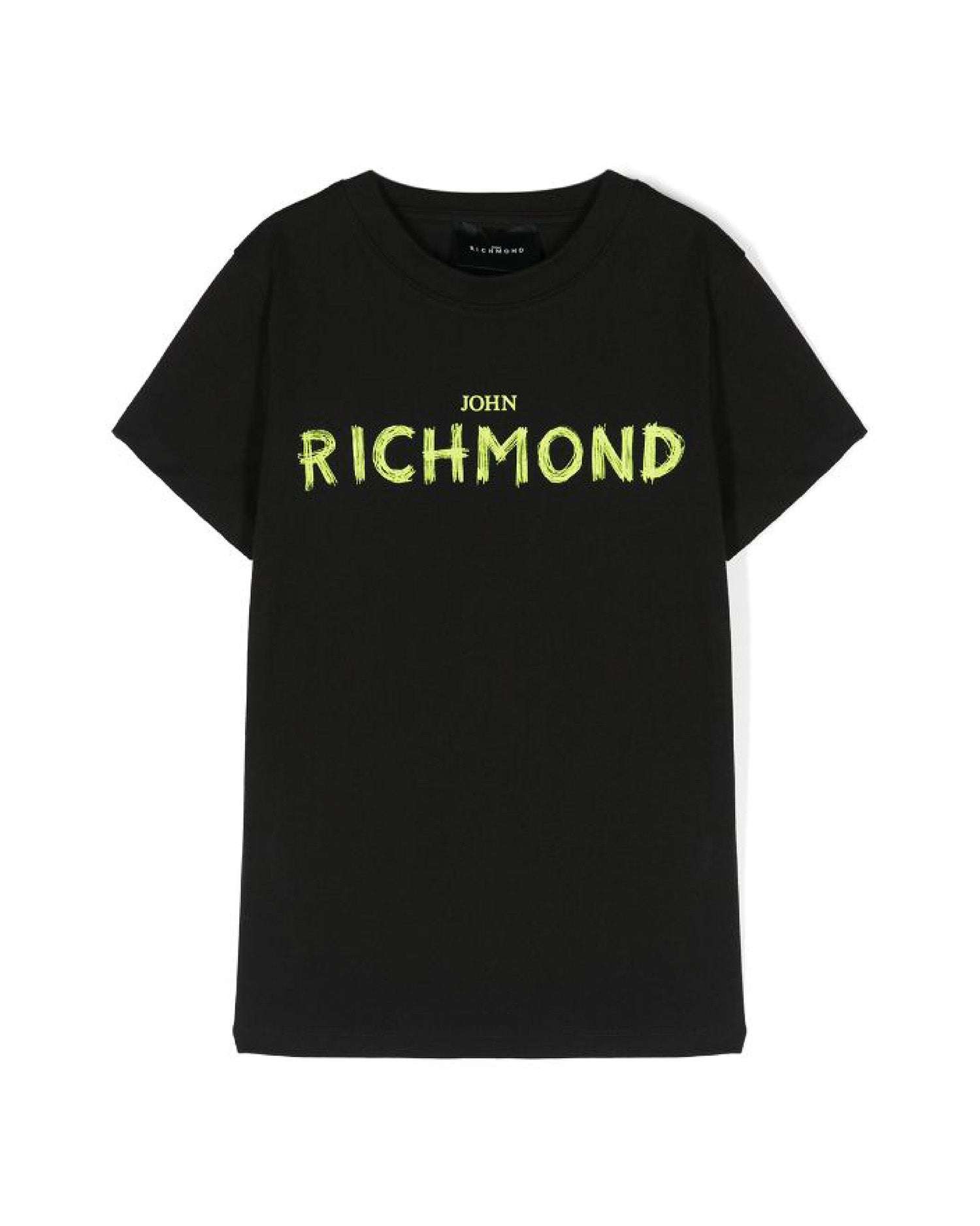 John Richmond kids T-shirt con logo sul davanti sconto