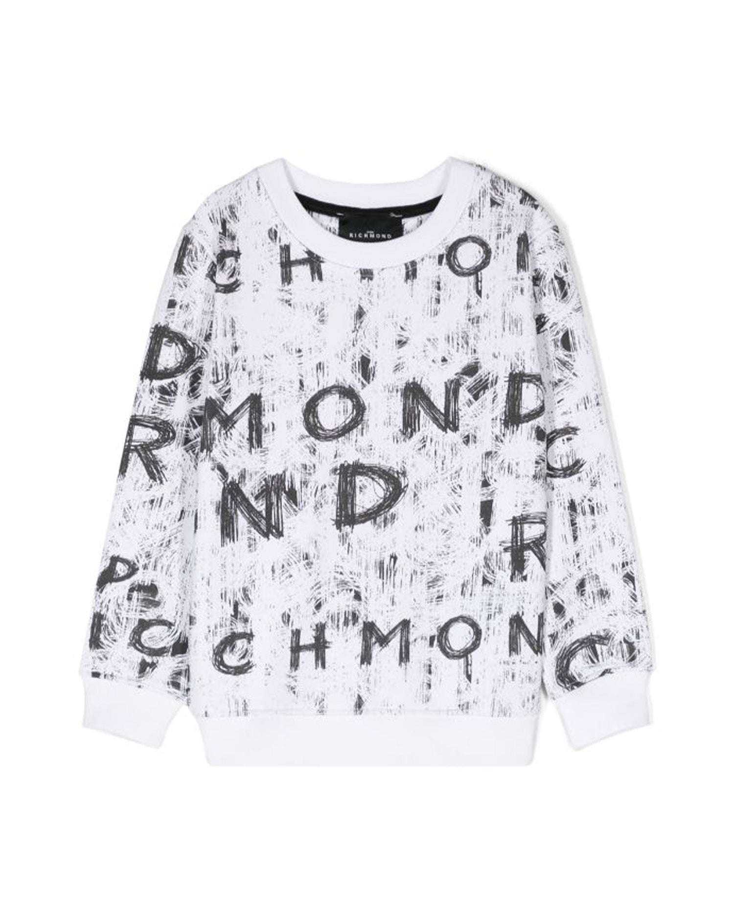 John Richmond kids Felpa con pattern ton sur ton sconto