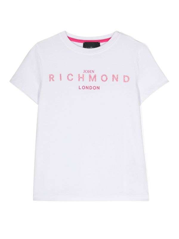 John Richmond kids T-shirt con logo sul davanti sconto