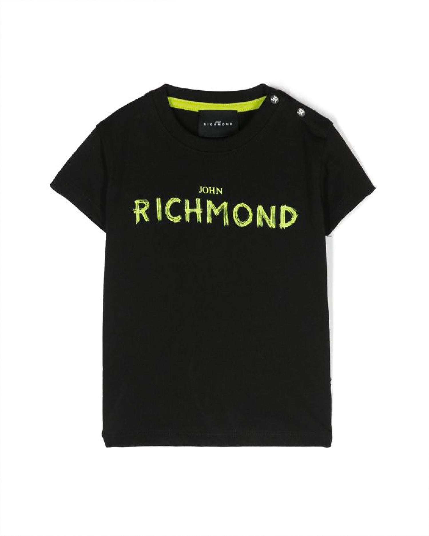 John Richmond kids T-shirt con logo sul davanti sconto