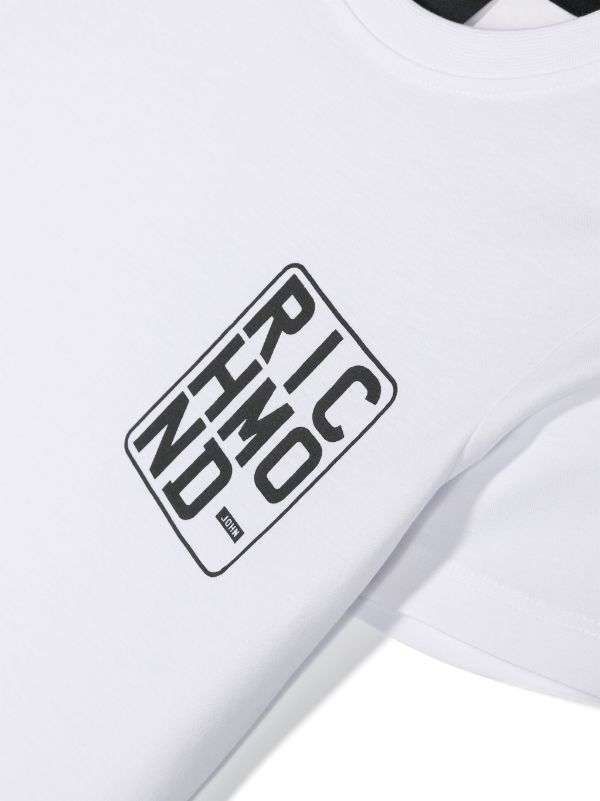 John Richmond kids T-shirt con logo sul davanti sconto