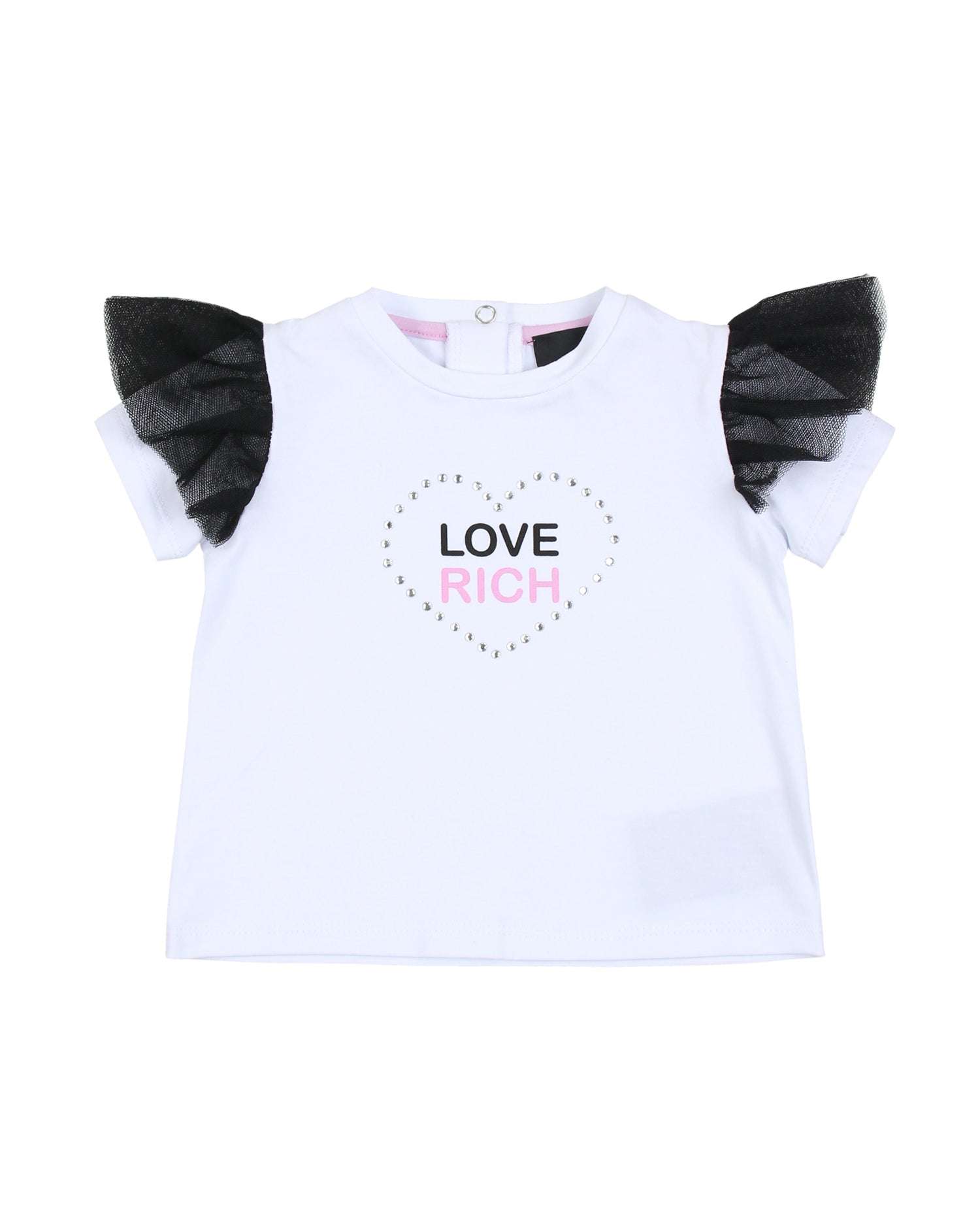 John Richmond kids T-shirt con volant a tulle e lettering sconto