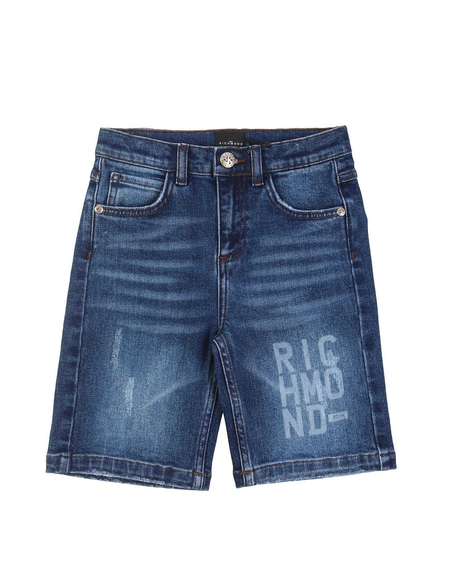 John Richmond kids Bermuda in denim con logo sconto