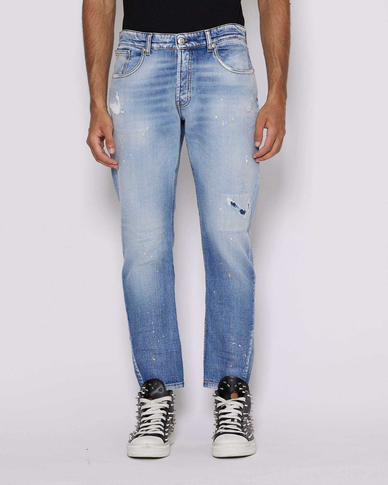 John Richmond Jeans slim con lacerazioni sconto