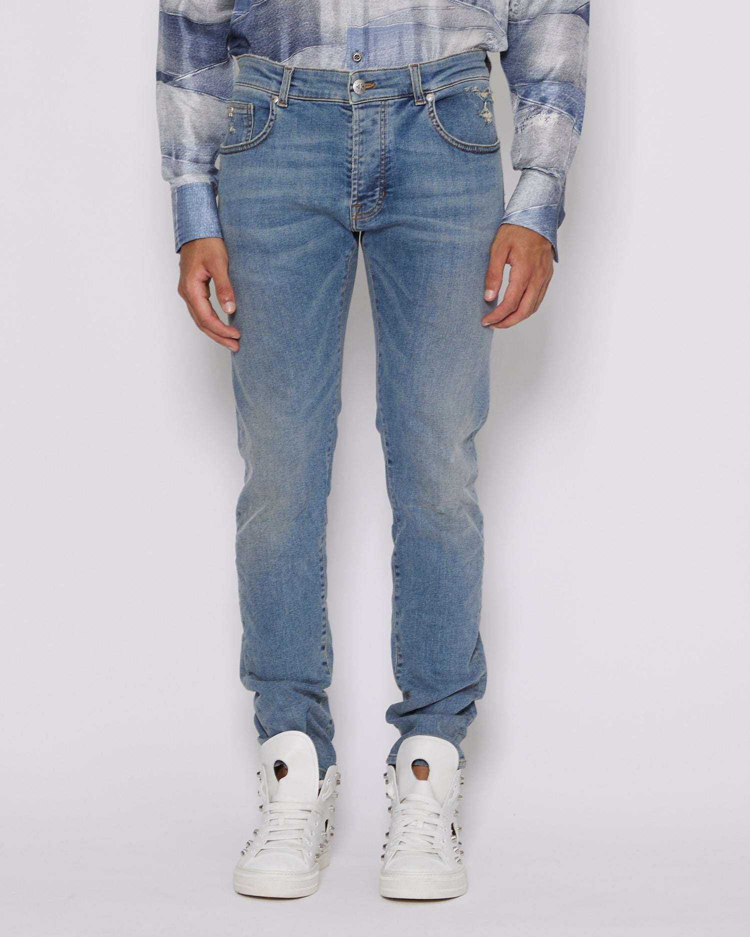 John Richmond Jeans slim con lavaggio effetto used sconto