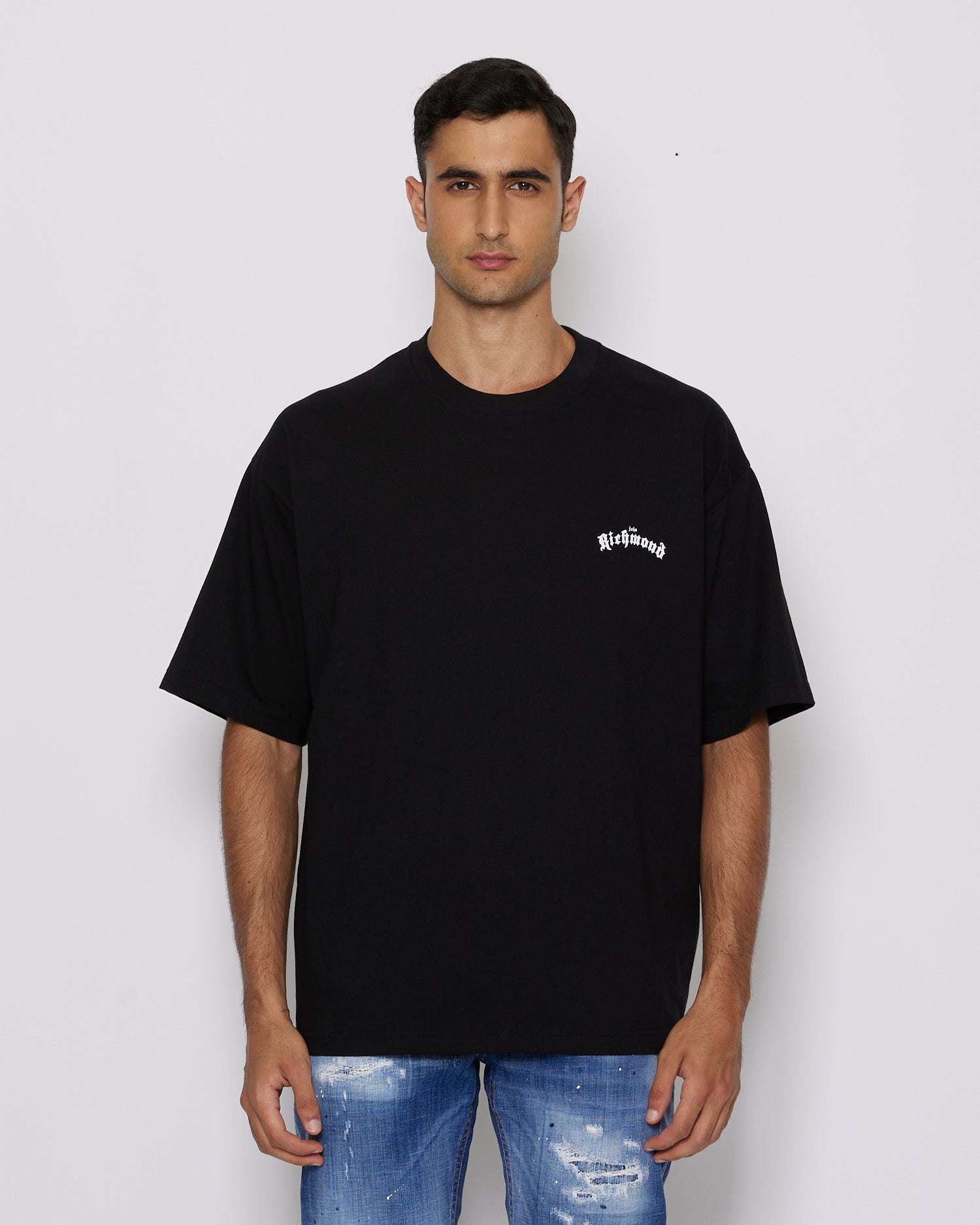 John Richmond T-shirt over con logo sul davanti sconto