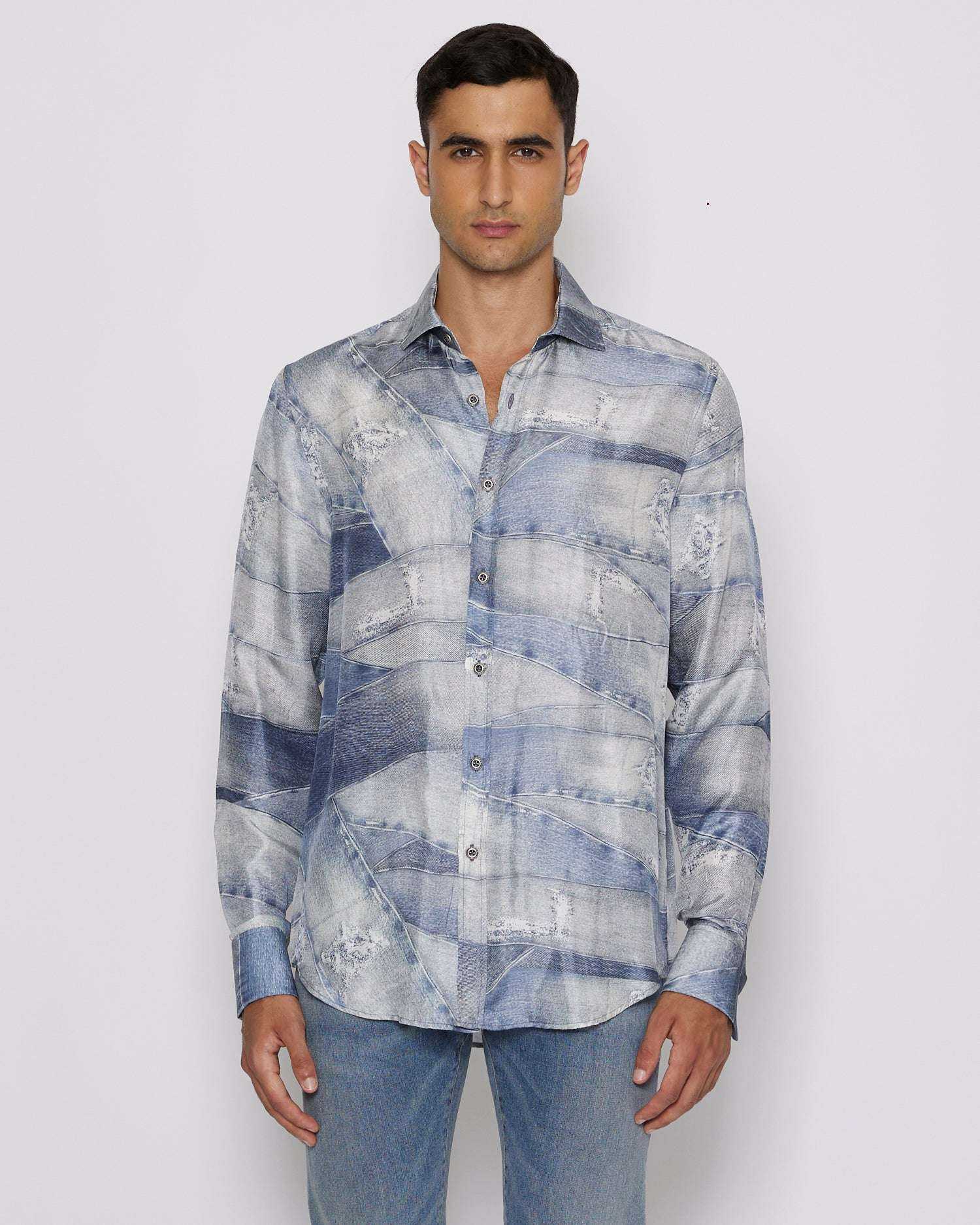 John Richmond Camicia con pattern tone sur tone sconto