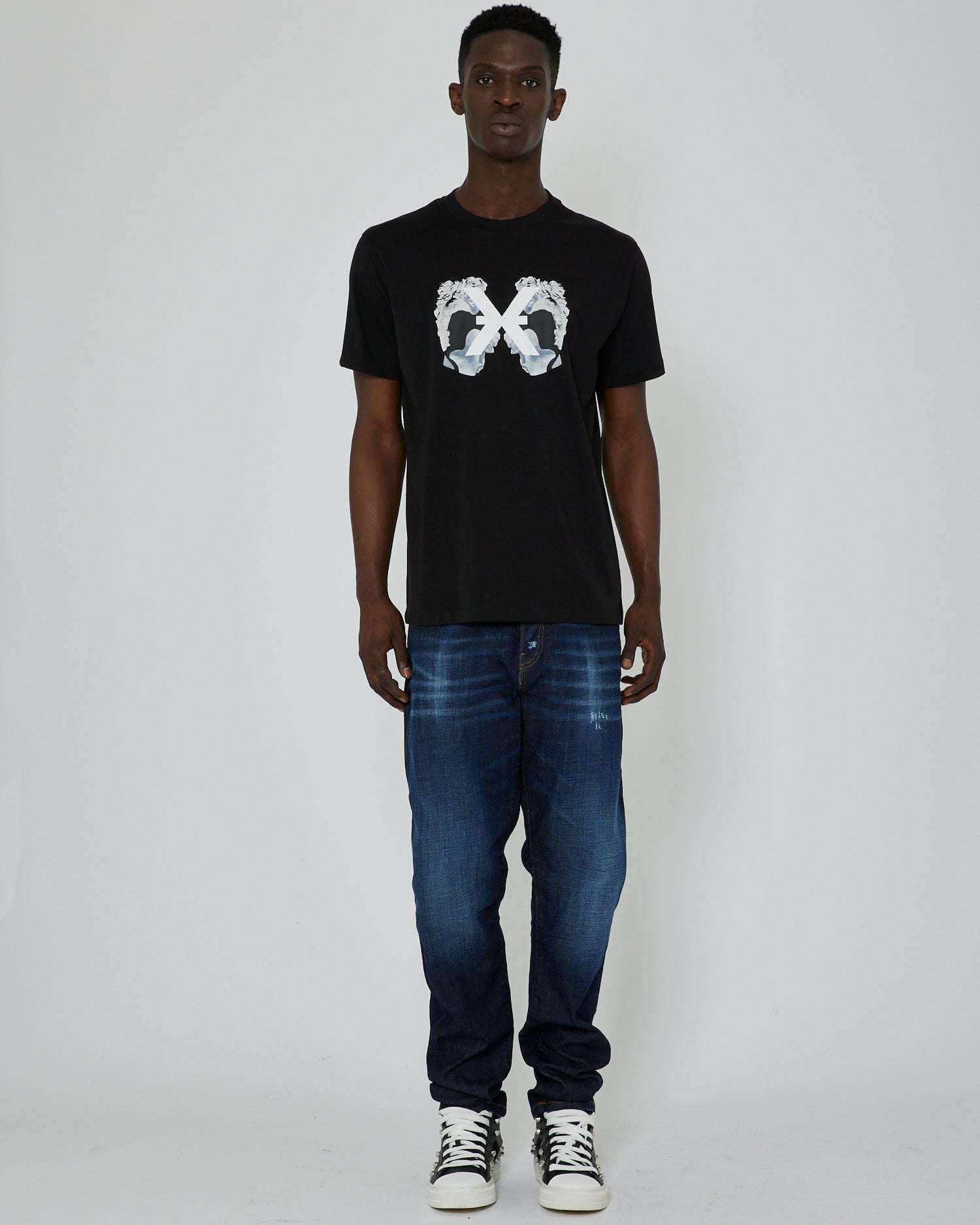 John Richmond T-shirt con grafica stampata sul davanti sconto