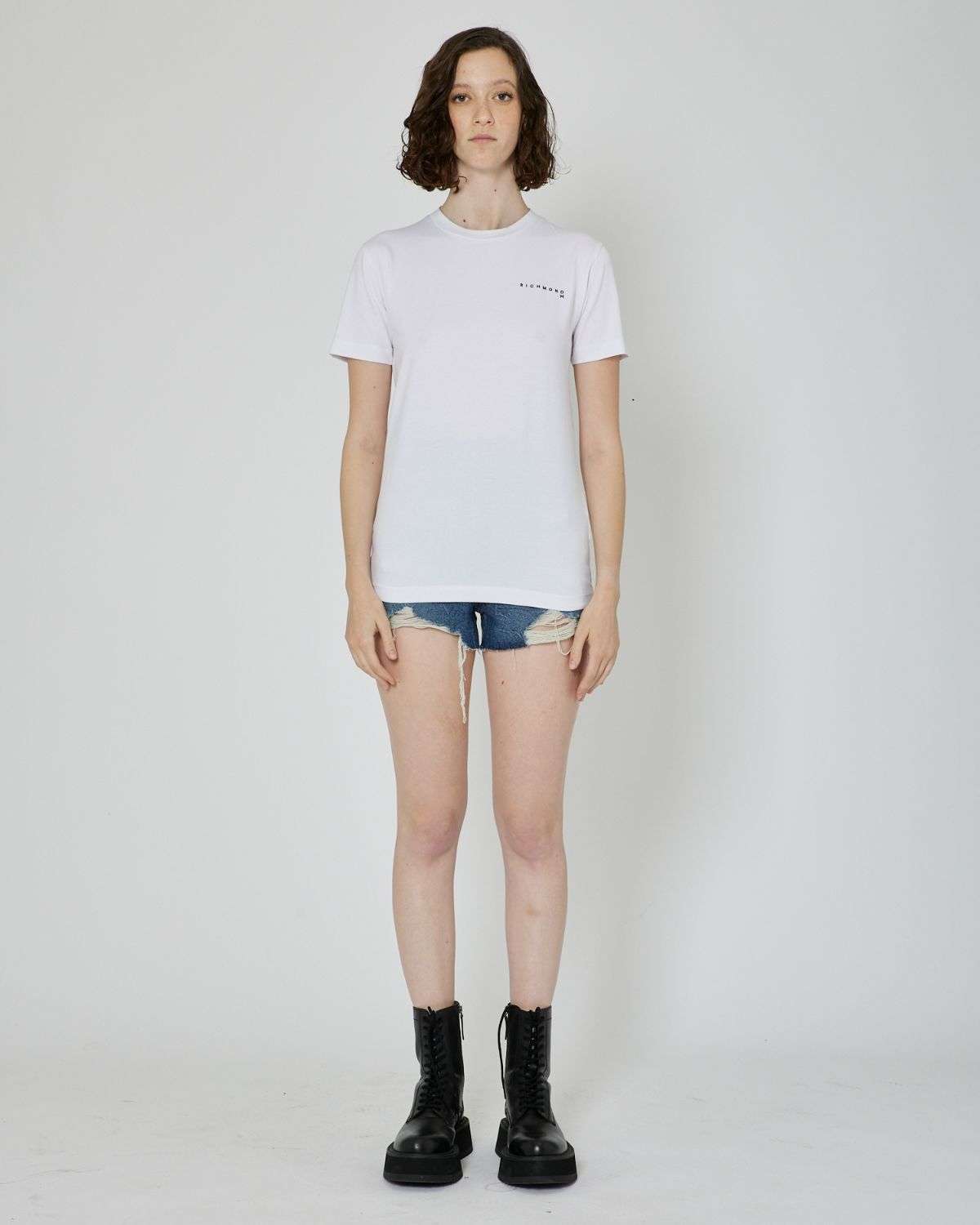 John Richmond T-shirt con logo a contrasto sul davanti sconto