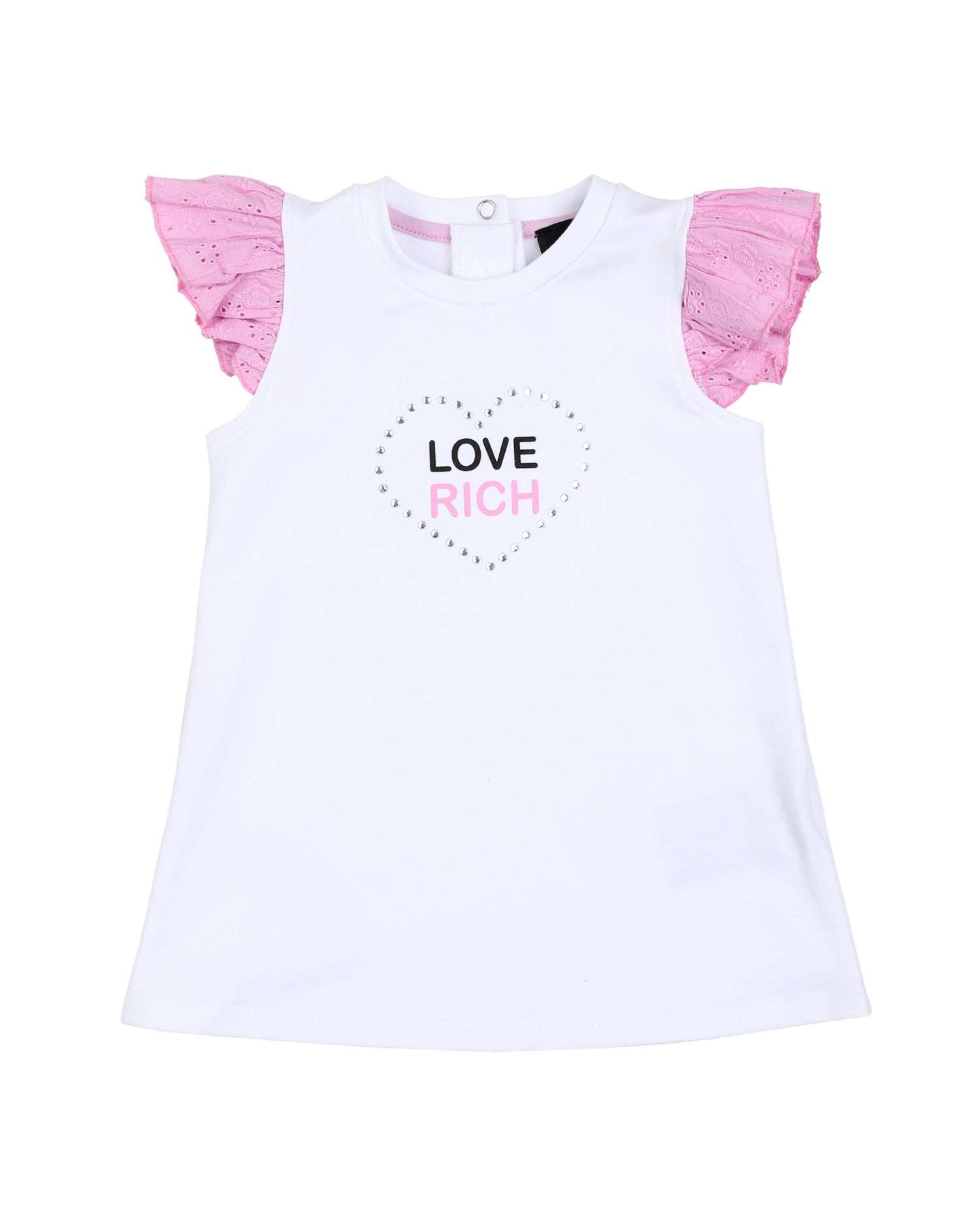 John Richmond kids Abito con strass e lettering sconto