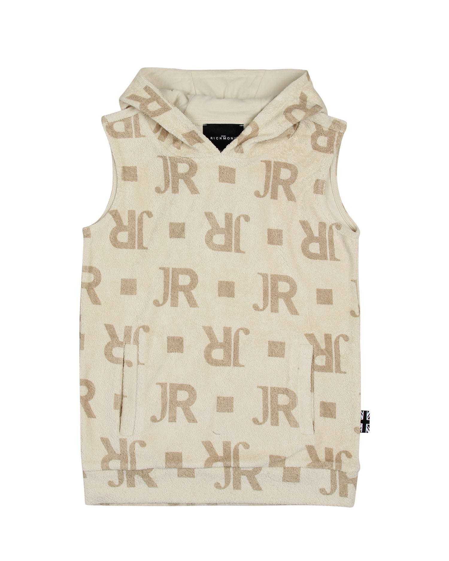 John Richmond kids Felpa smanicata con logo allover sconto