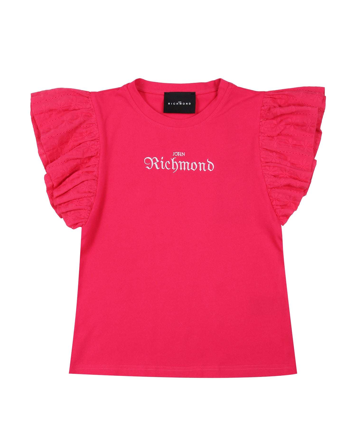 John Richmond kids T-shirt con volant ricamati sconto