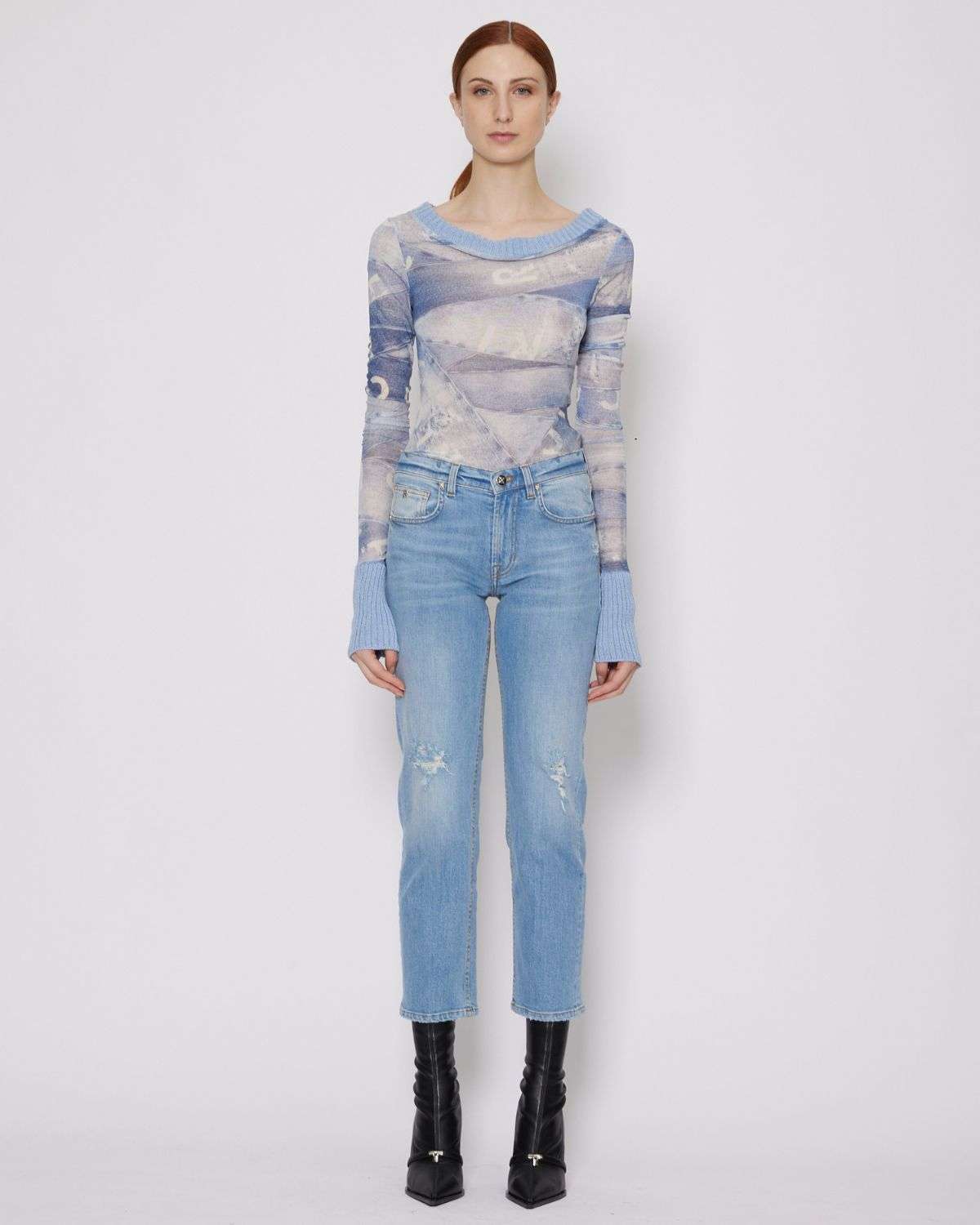 John Richmond Top in denim sconto