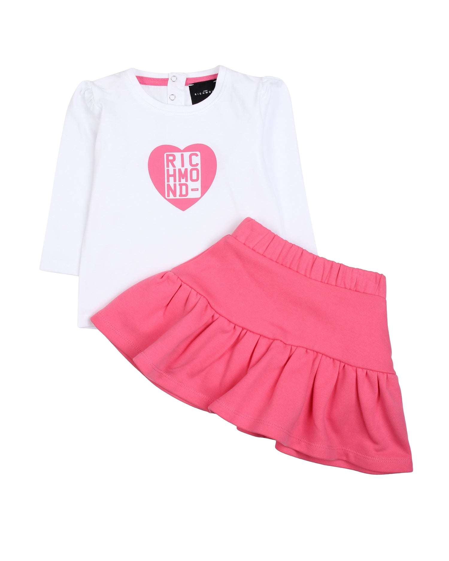 John Richmond kids Completo maglia con logo e minigonna sconto