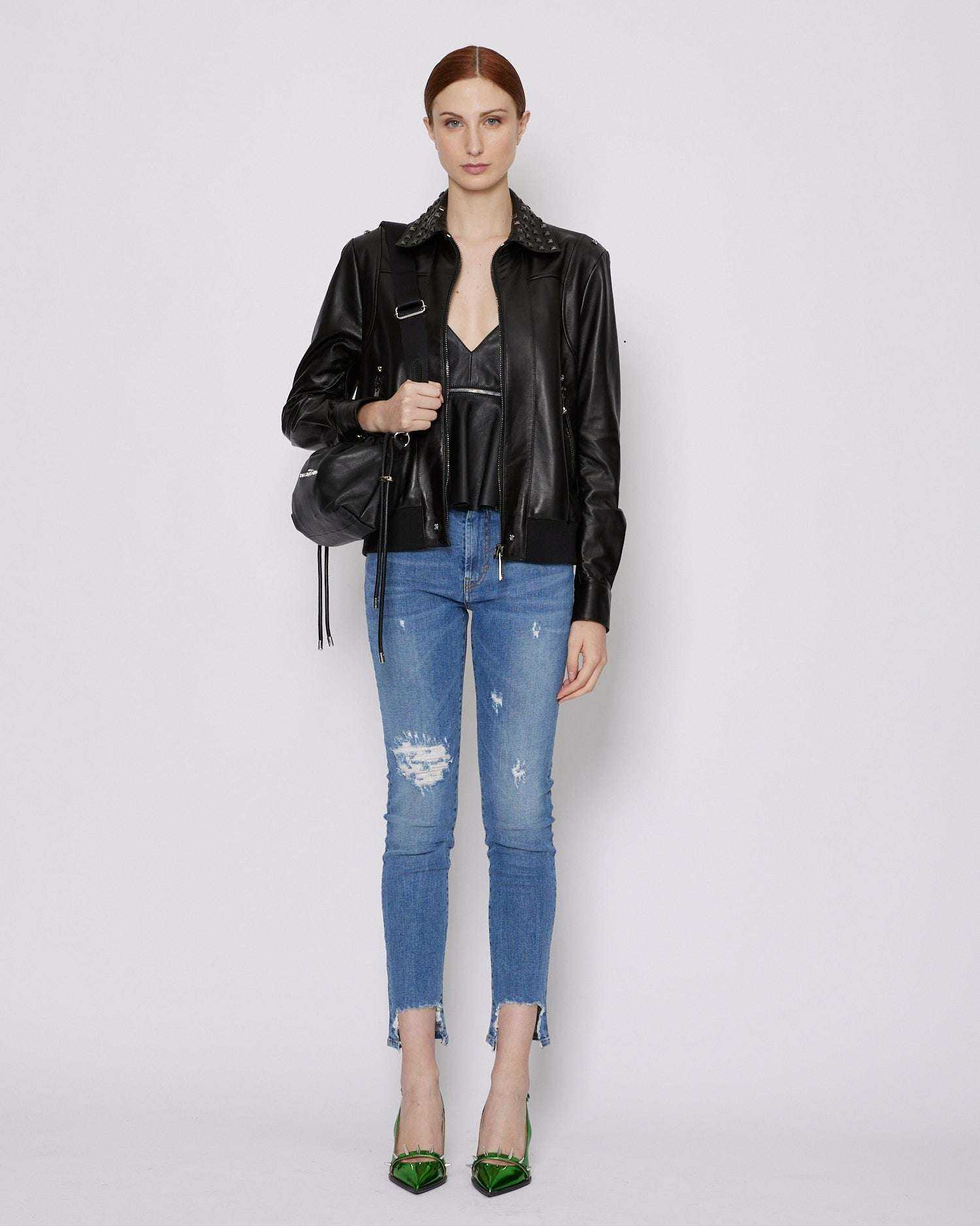 John Richmond Jeans crop con lacerazioni sconto