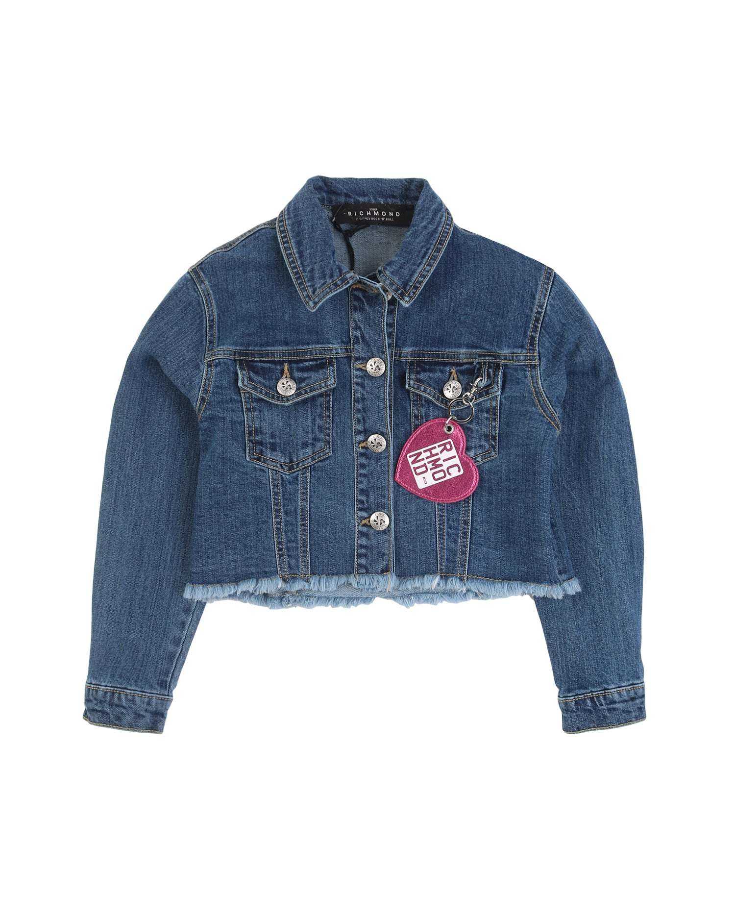 John Richmond kids Giacca crop in denim sconto