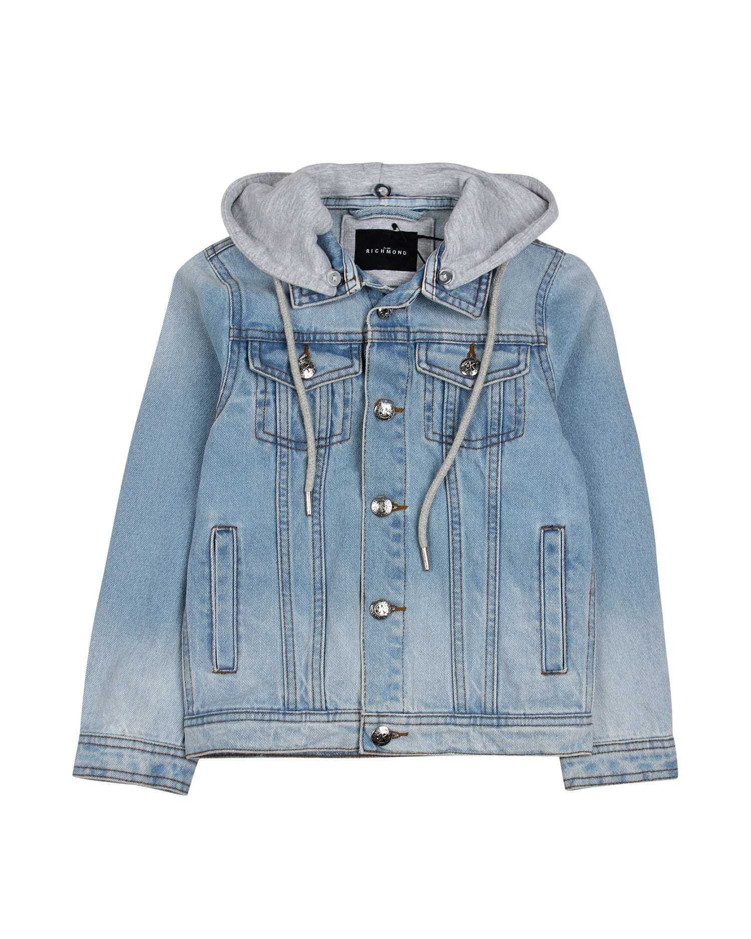 John Richmond kids Giacca in denim con cappuccio sconto