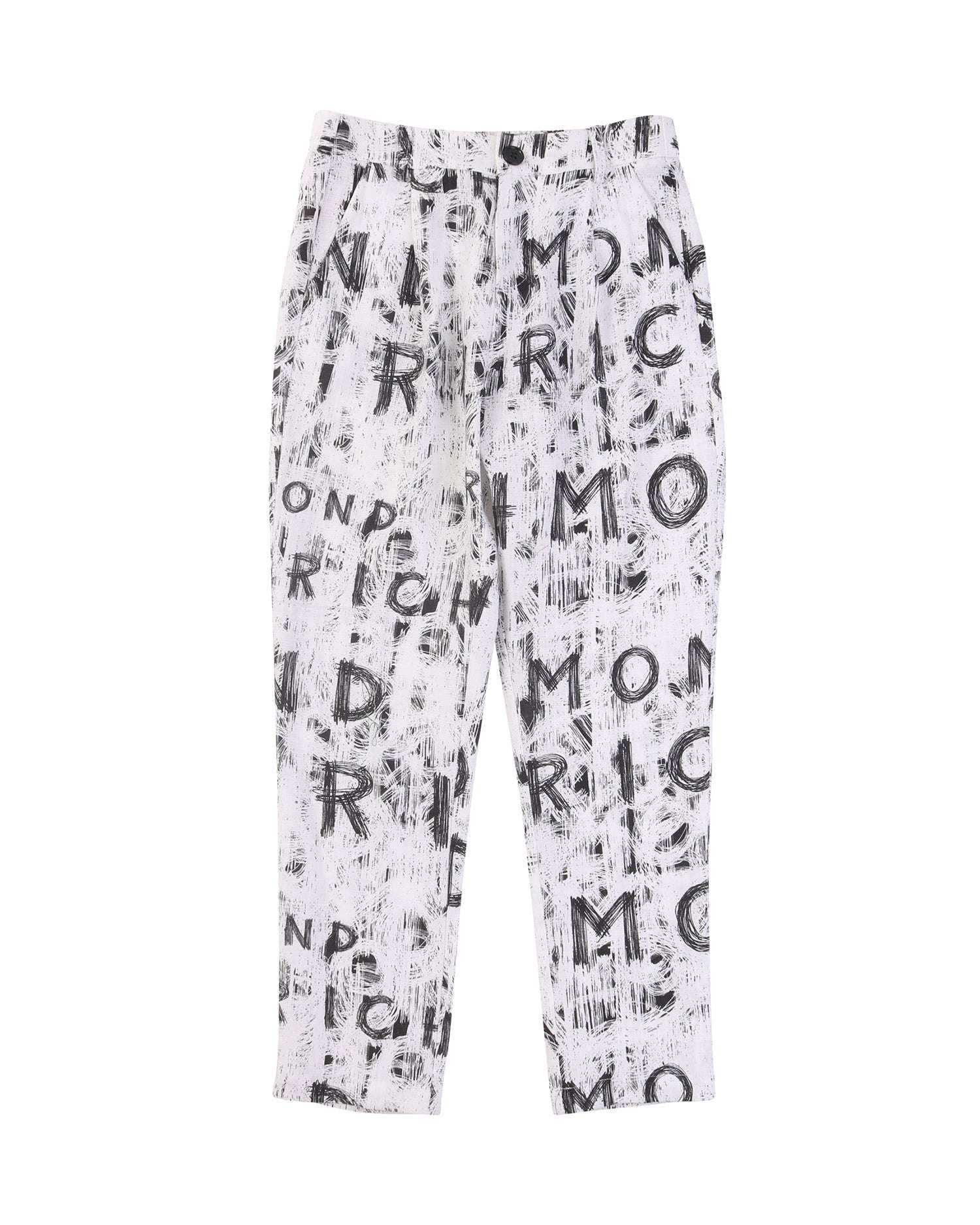 John Richmond kids Pantaloni classici con logo allover sconto