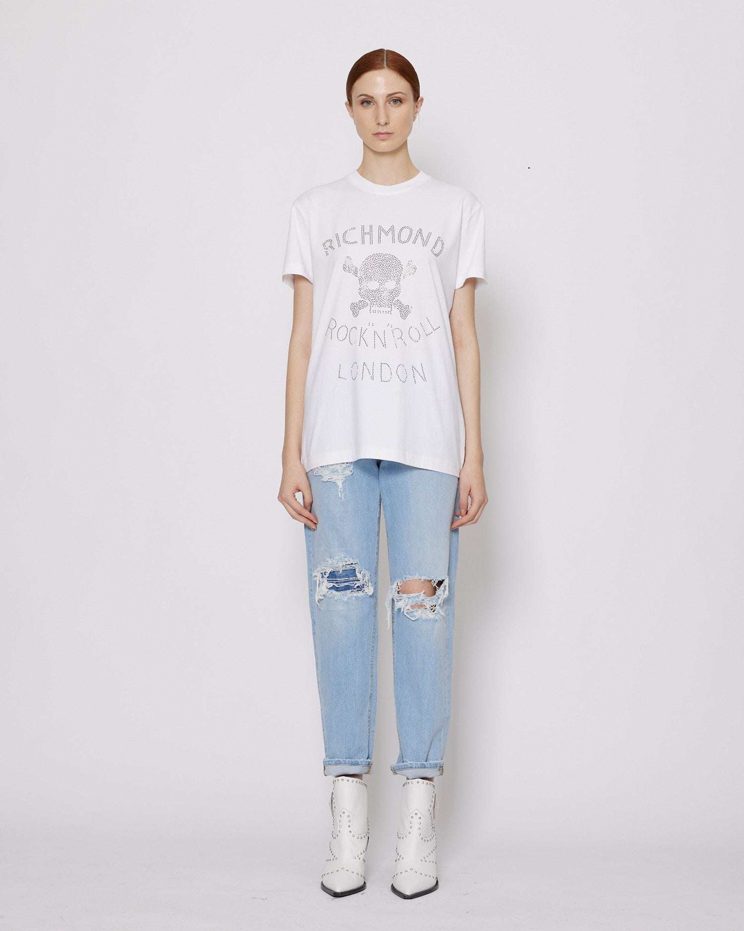 John Richmond T-shirt con logo grafica sul davanti sconto