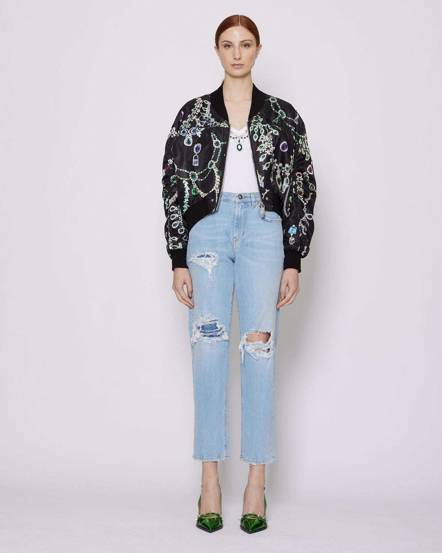 John Richmond Jeans con strappi sul davanti sconto