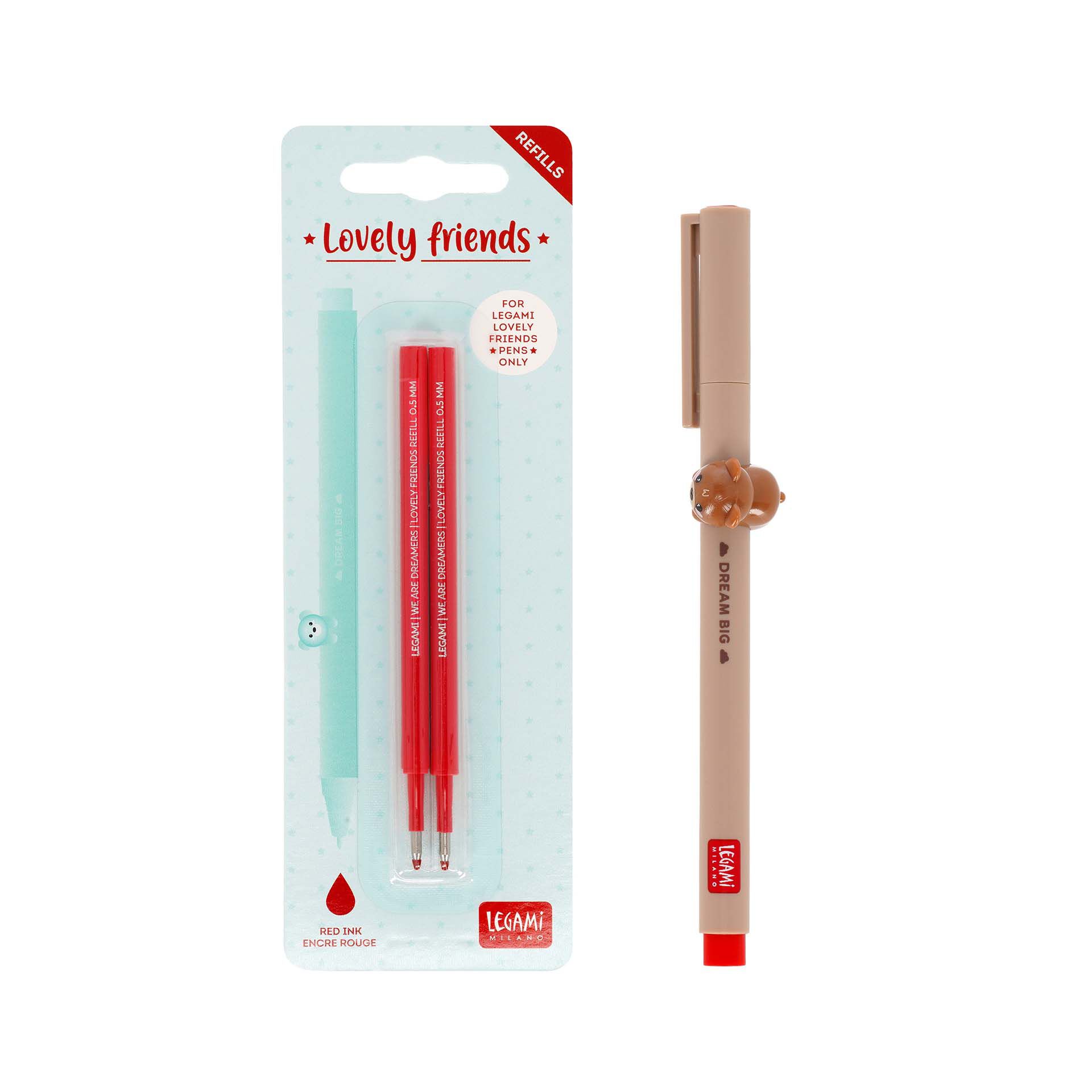 Legami Set Penna Lovely Teddy Bear con Refill Rosso sconto