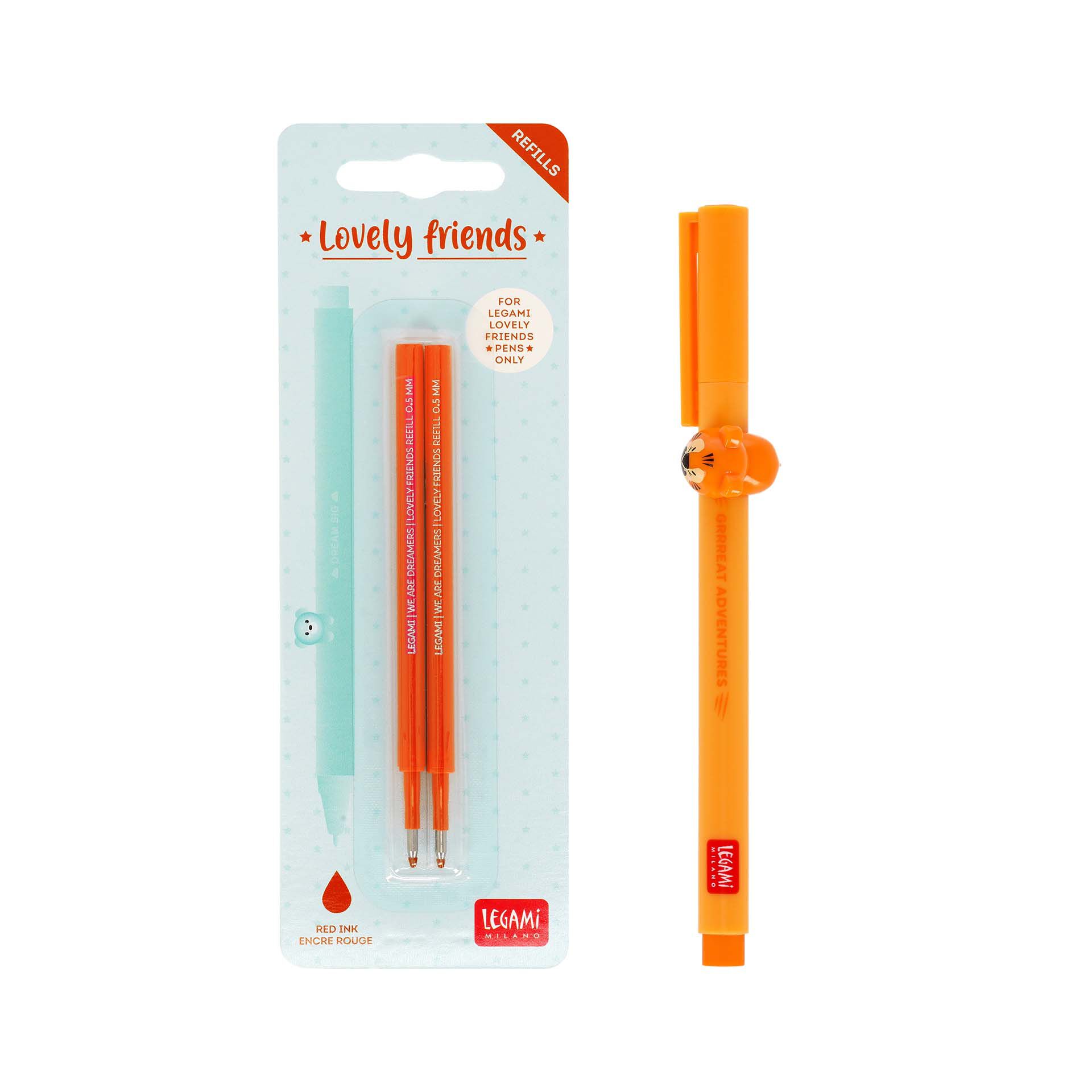 Legami Set Penna Lovely Tiger con Refill Arancione sconto