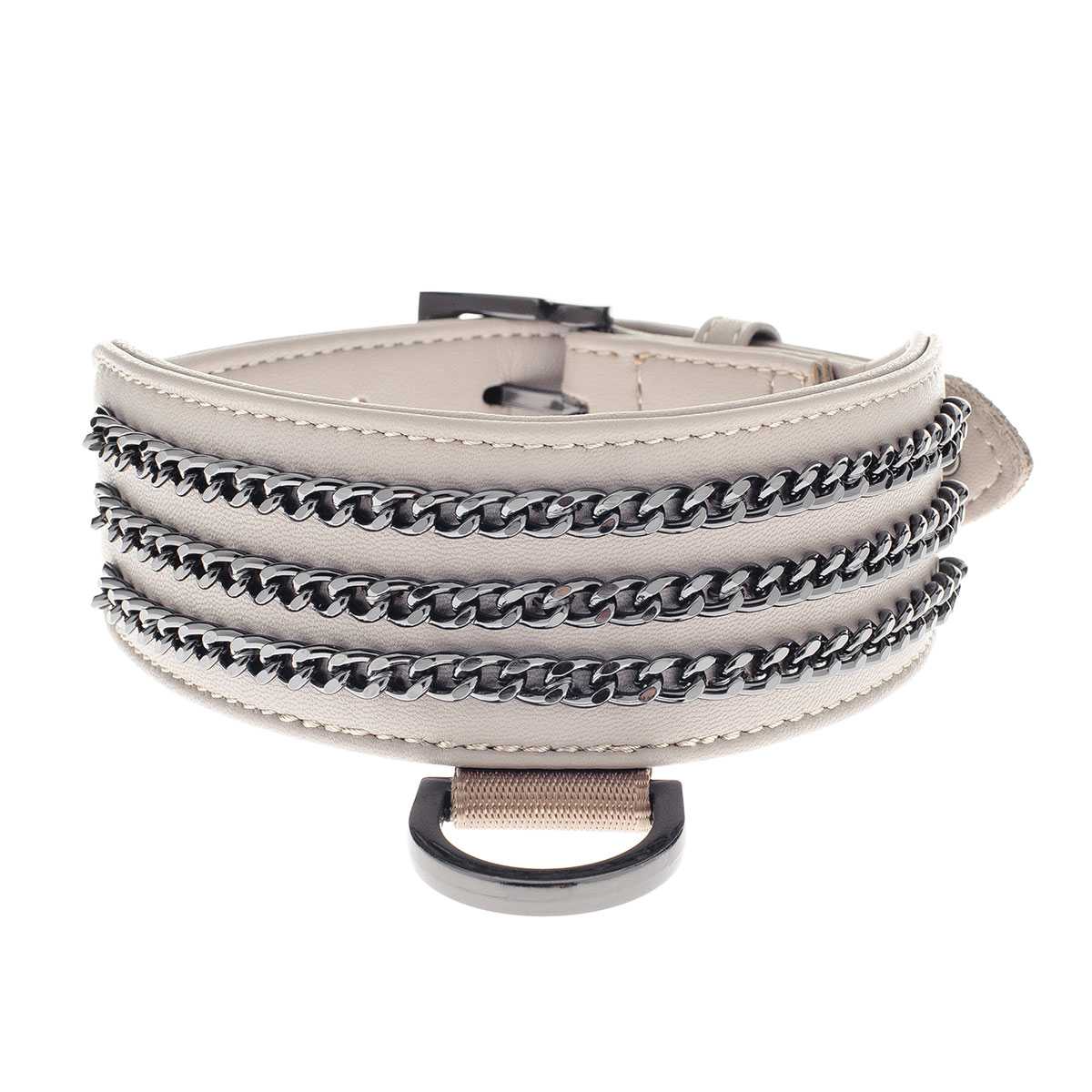 Le Dangerouge Big dog collar beige sconto