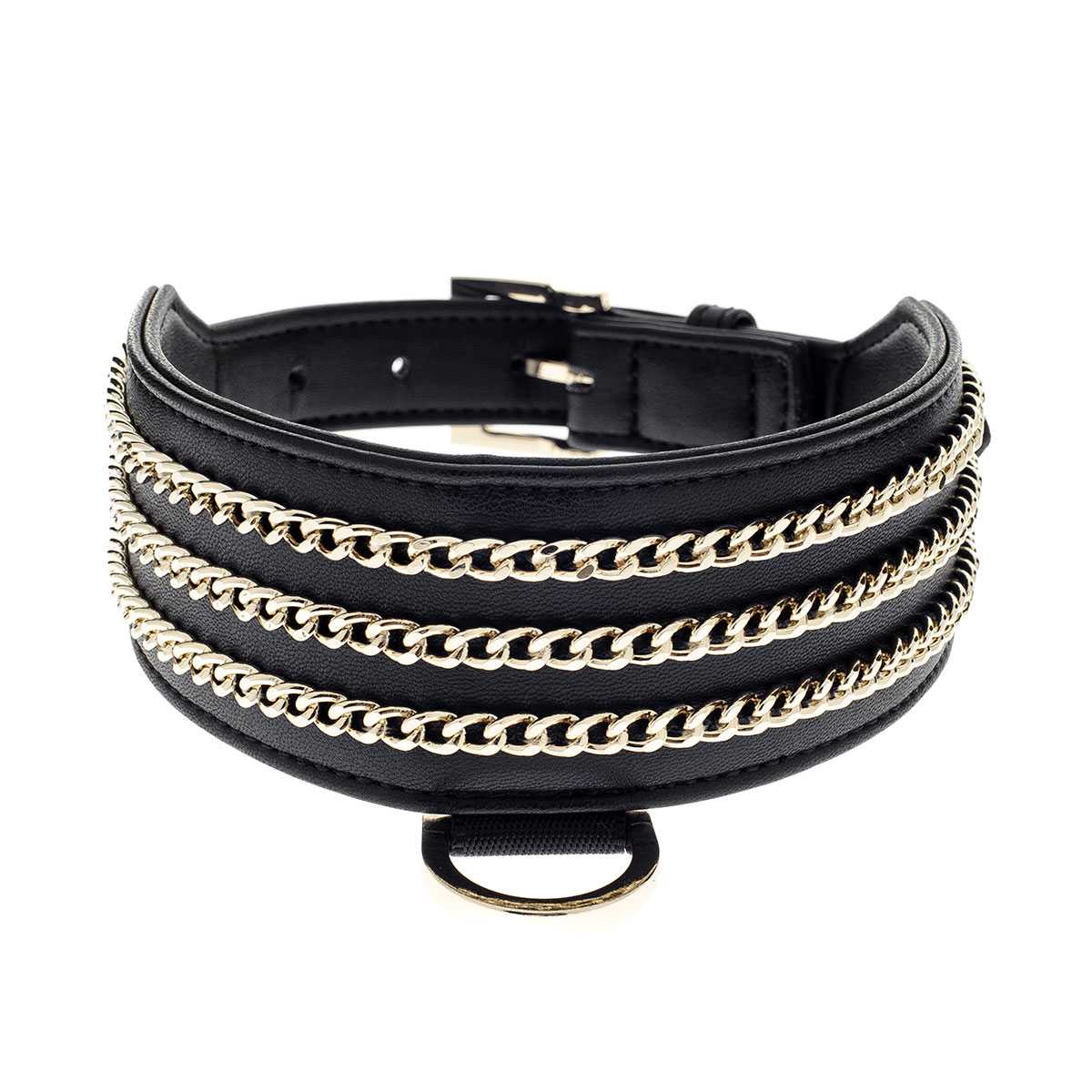 Le Dangerouge Big dog collar black sconto