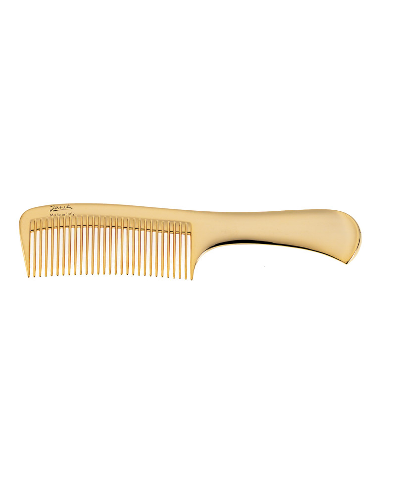 Janeke Golden wide-teeth comb with handle 22x4,5 cm - COD. AU825 sconto