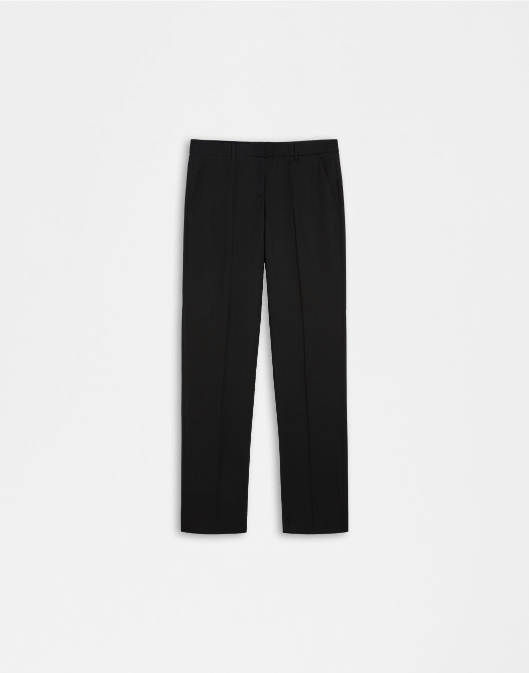 Lardini Pantalone nero gamba dritta regolare in tessuto di lana stretch sconto