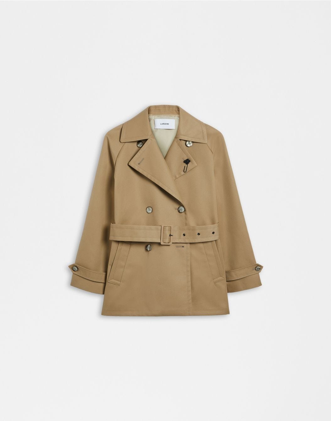 Lardini Trench corto doppiopetto beige water-repellent sconto