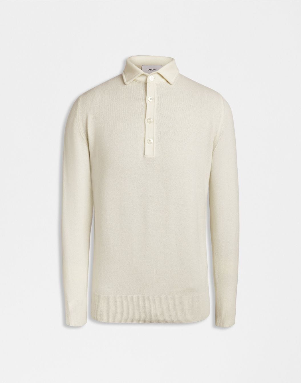 Lardini Polo bianca in 100% puro cashmere cariaggi titolo 2/28 sconto