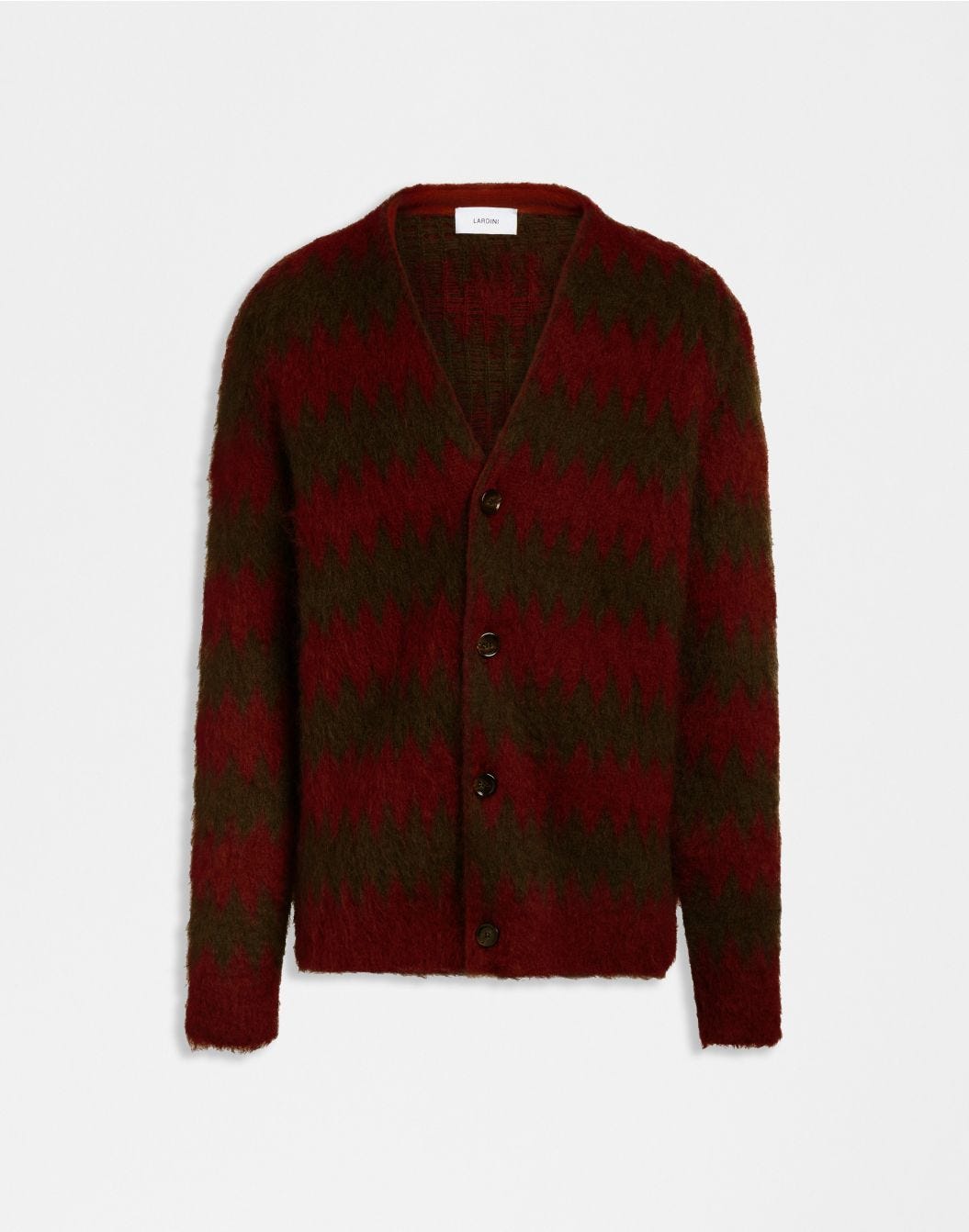 Lardini Cardigan in kid mohair con lavorazione jacquard bicolore sconto