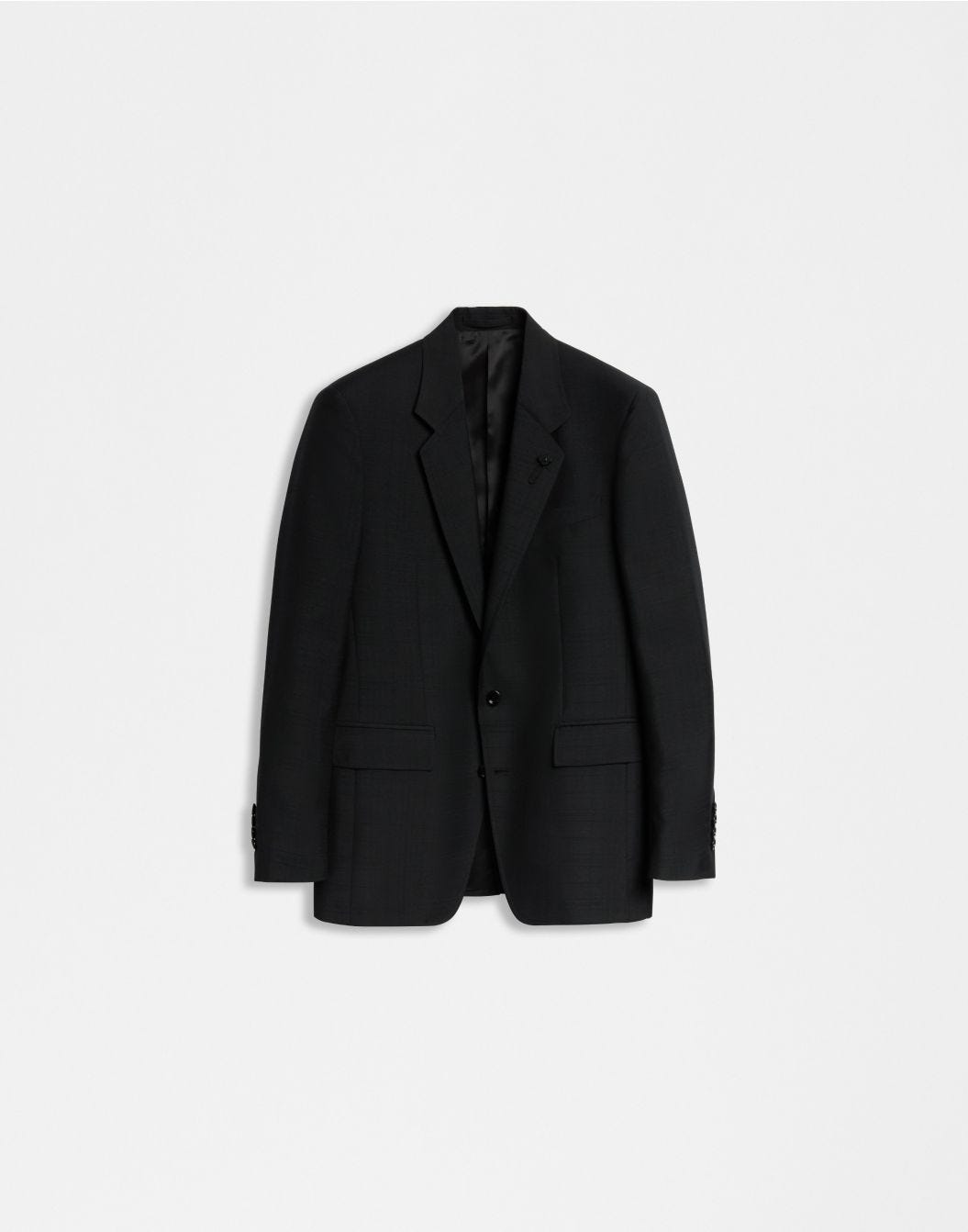 Lardini Blazer attitude nero monopetto in lana e mohair sconto