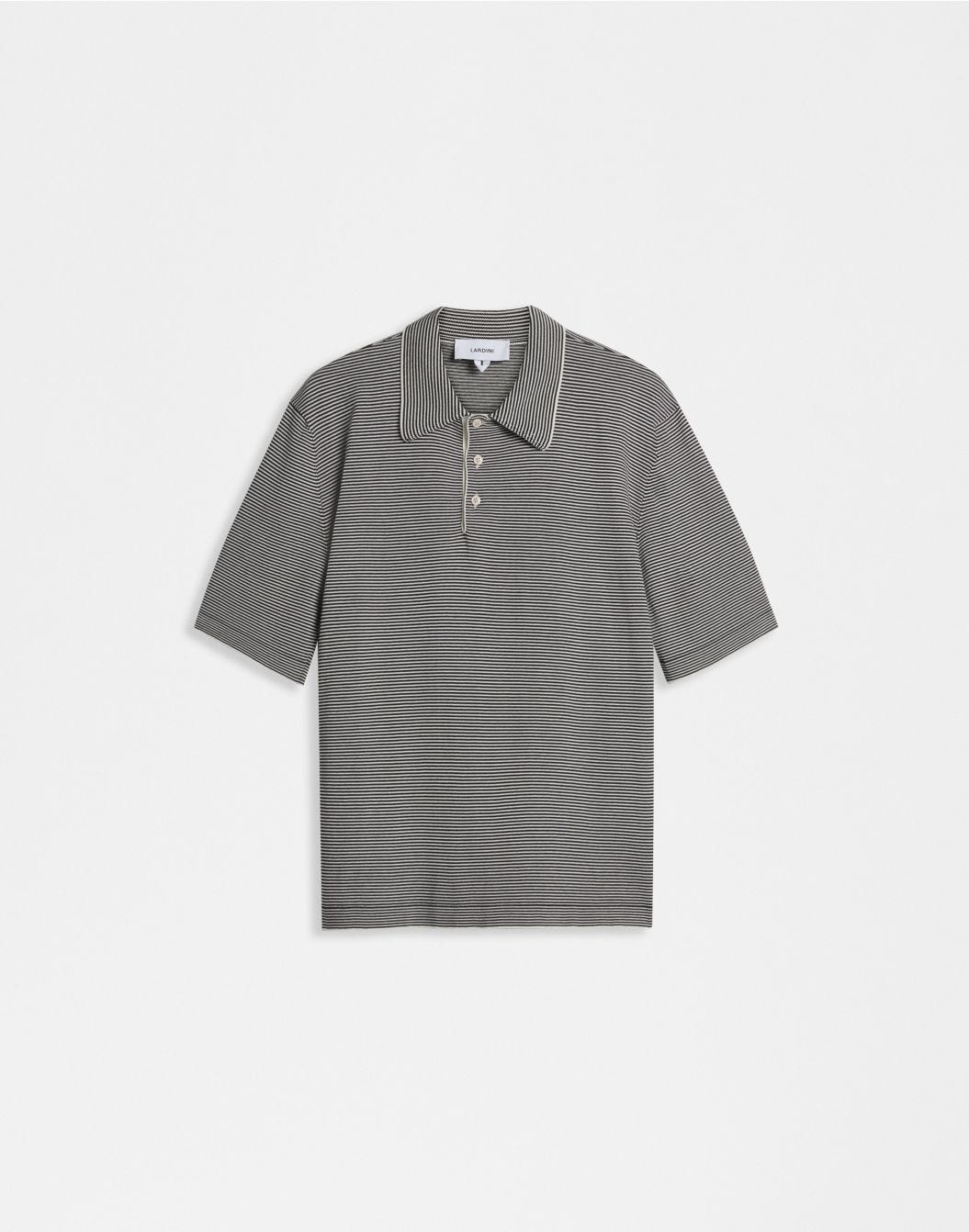 Lardini Polo in cotone crêpe jacquard bicolore sconto