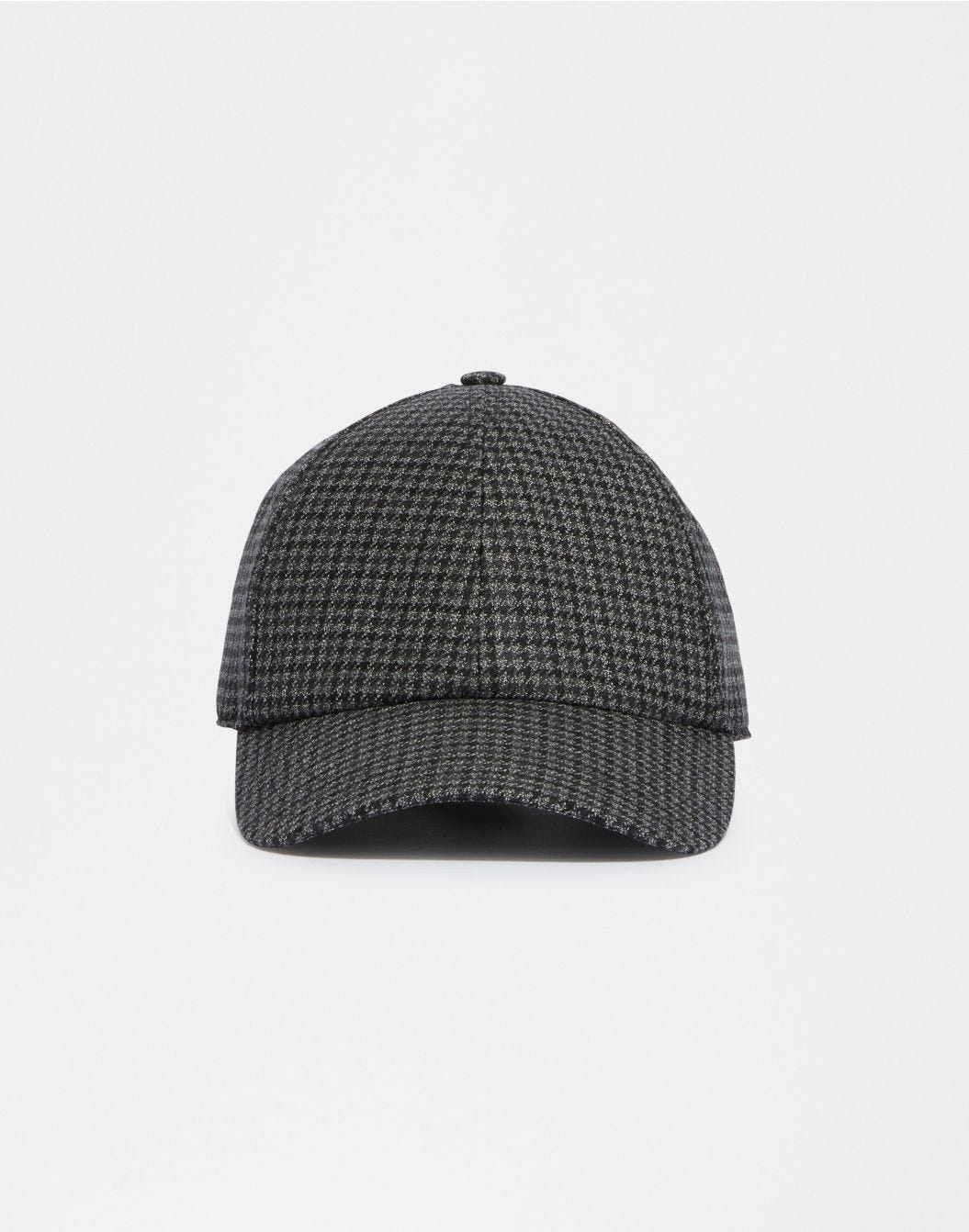 Lardini Cappello baseball in lana con disegno damier grigio-nero sconto