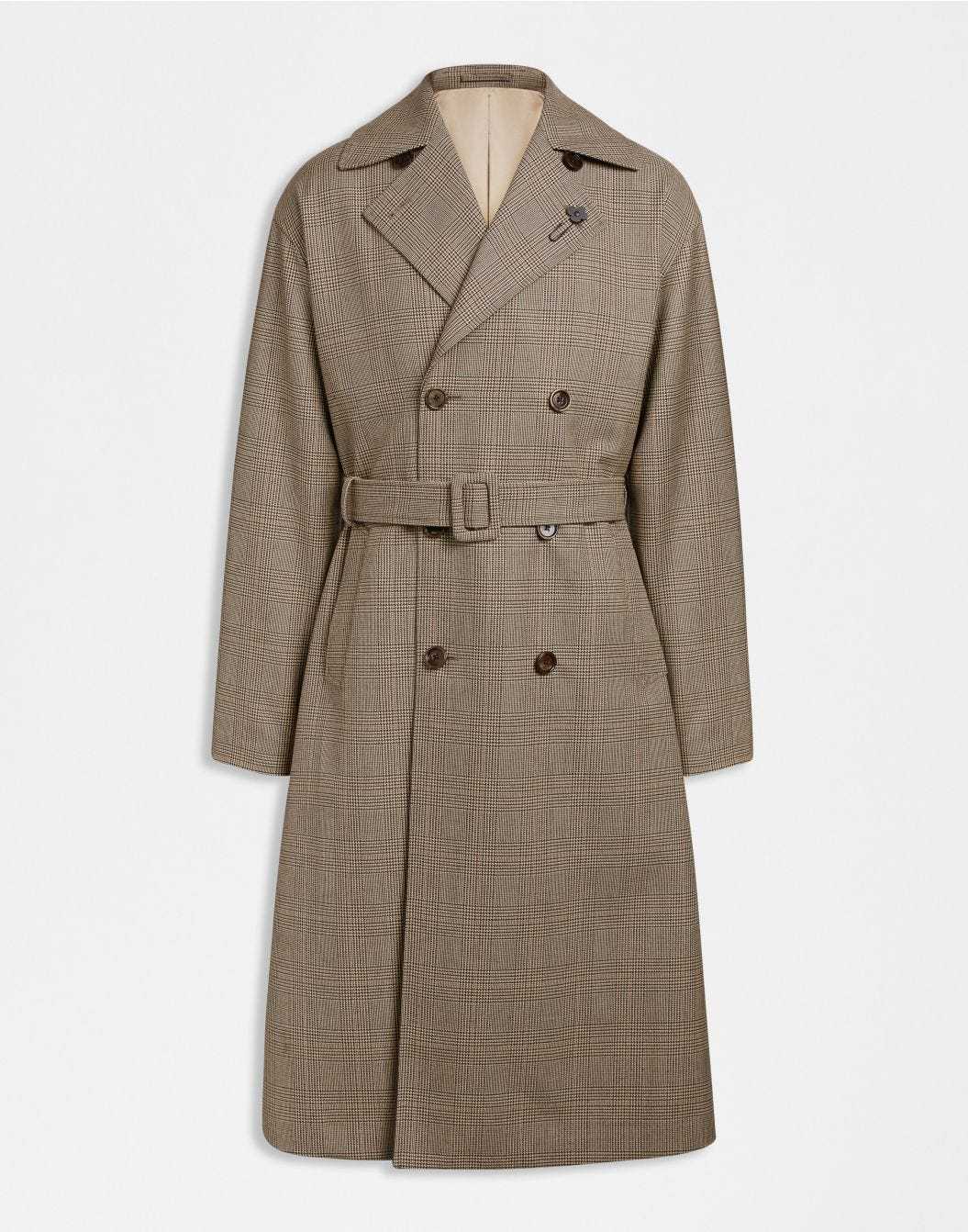 Lardini Trench doppiopetto attitude in lana con cintura in vita sconto