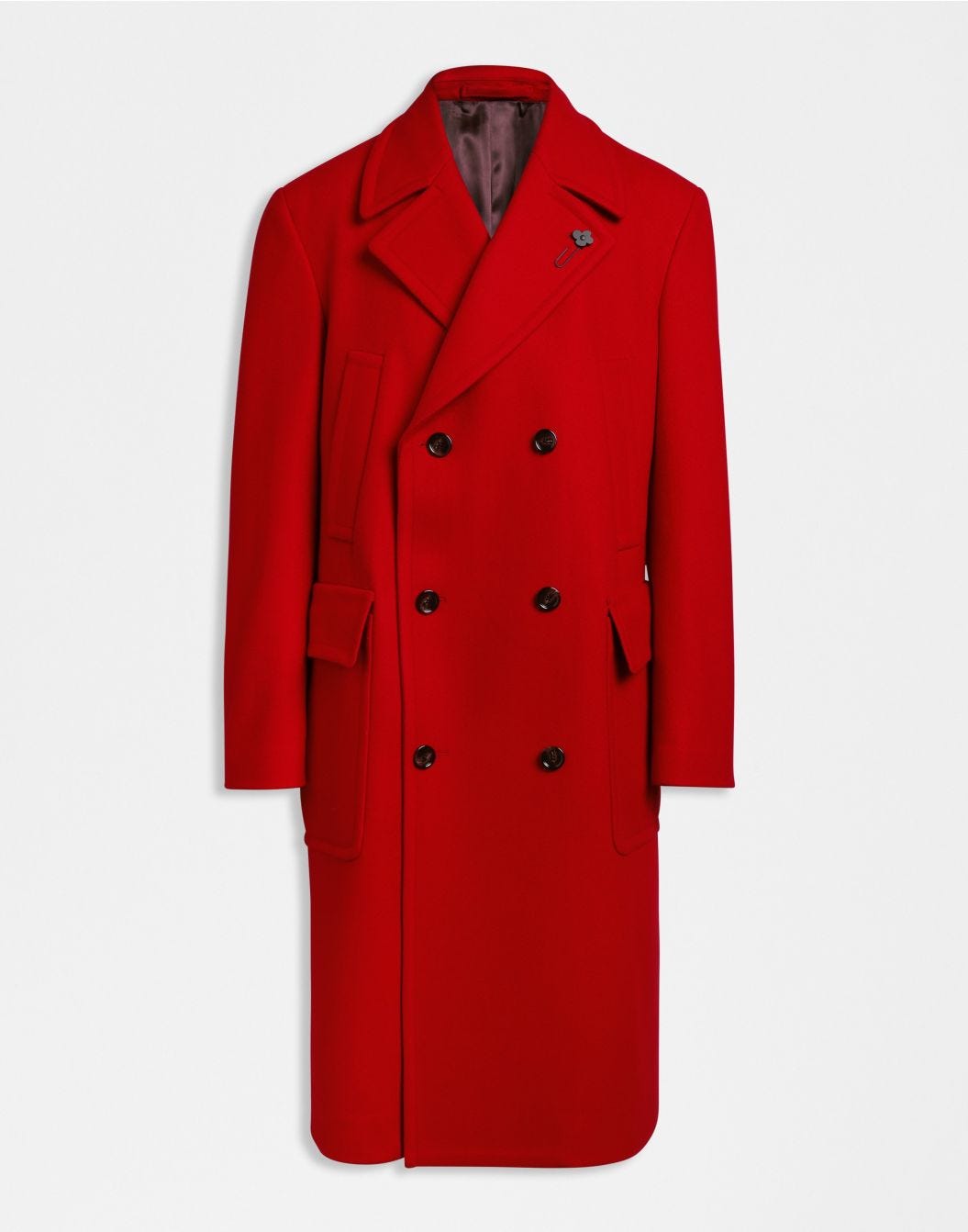 Lardini Cappotto doppiopetto rosso in tessuto misto lana sconto